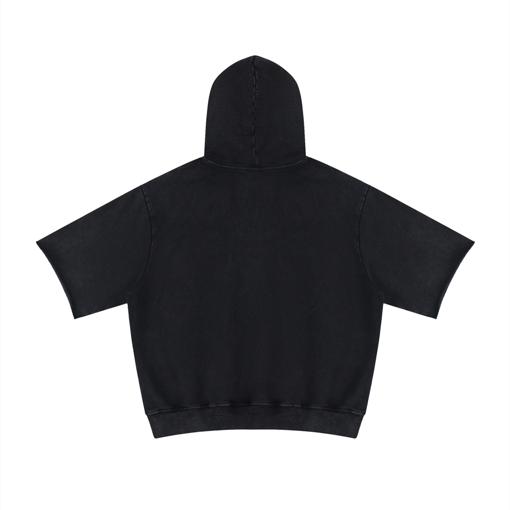LIVELE09 Mineral Wash Short Sleeve Hoodie