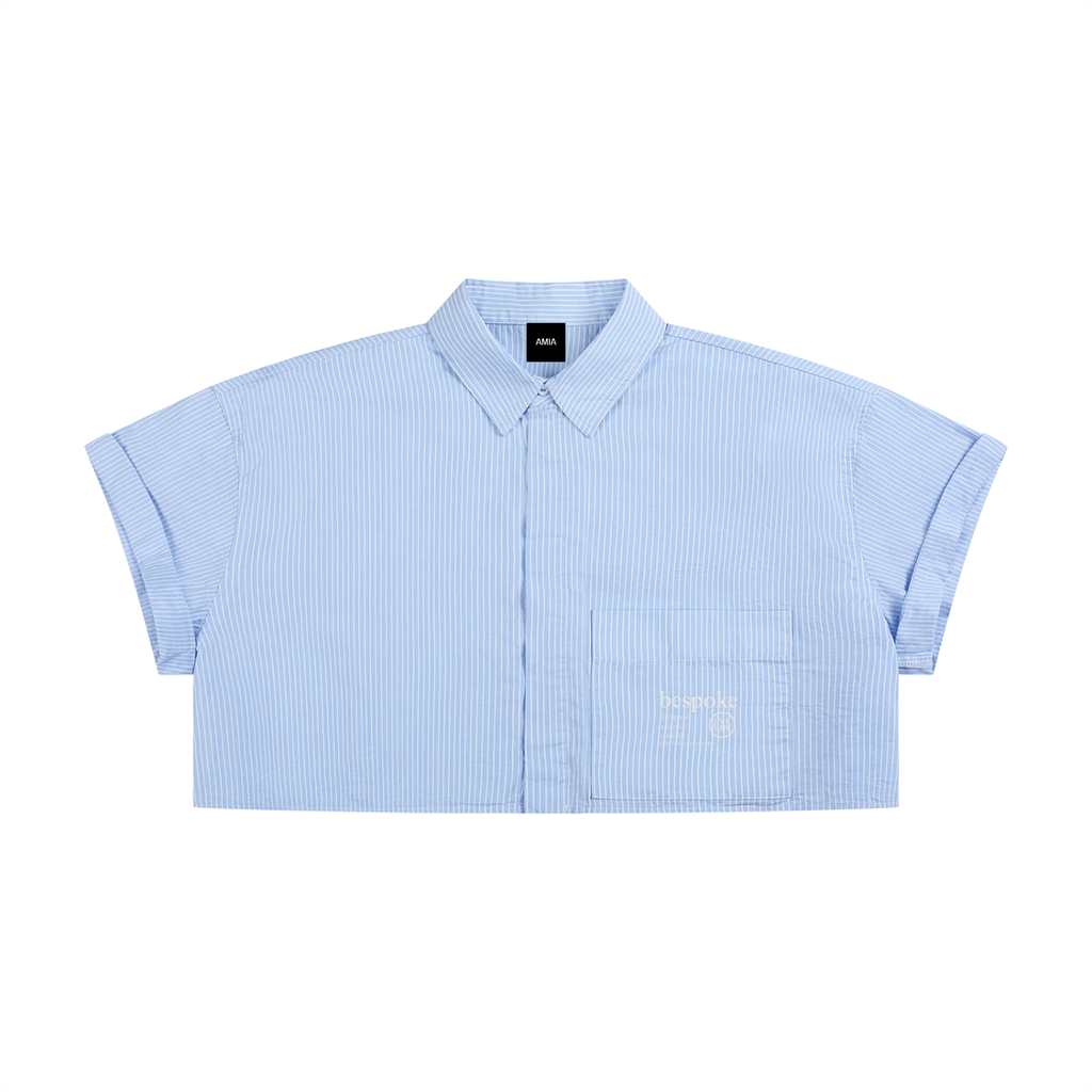 LIVELE09 Women’s Striped Boxy Cropped Shirt