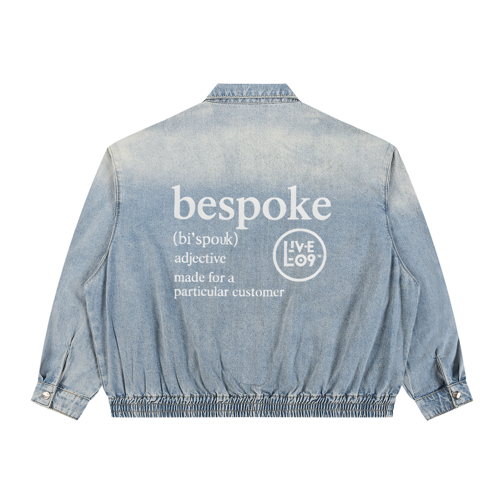 LIVELE09  Vintage Wash Full-Zip Denim Jacket