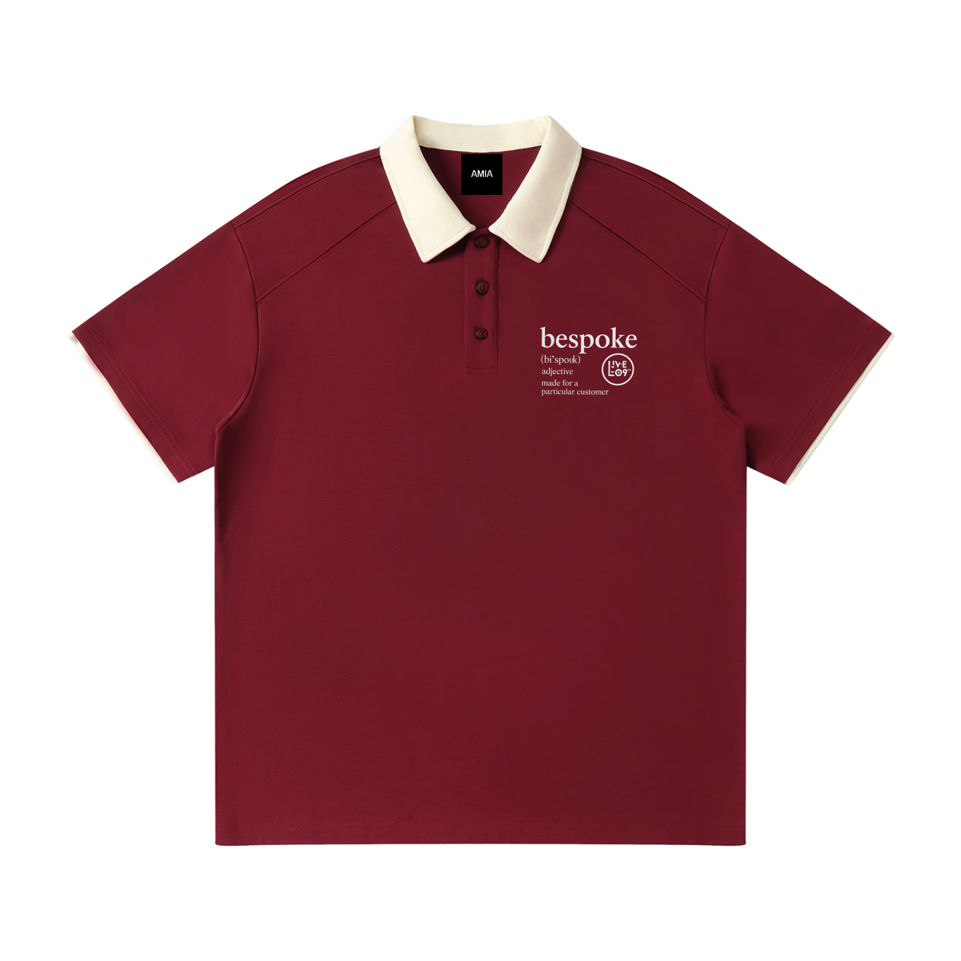 LIVELE09 Contrast Collar Raglan Polo Shirt