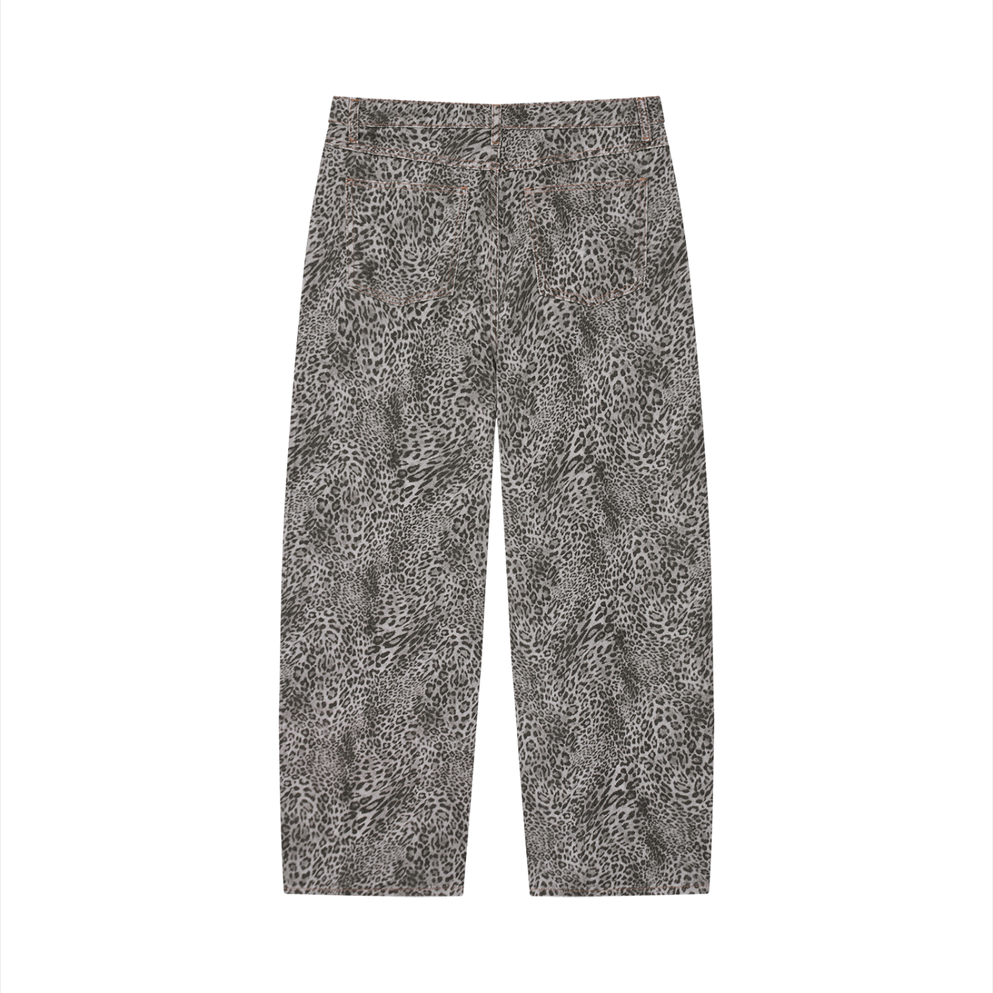 LIVELE09 Vintage Wash Leopard Wide Leg Jeans