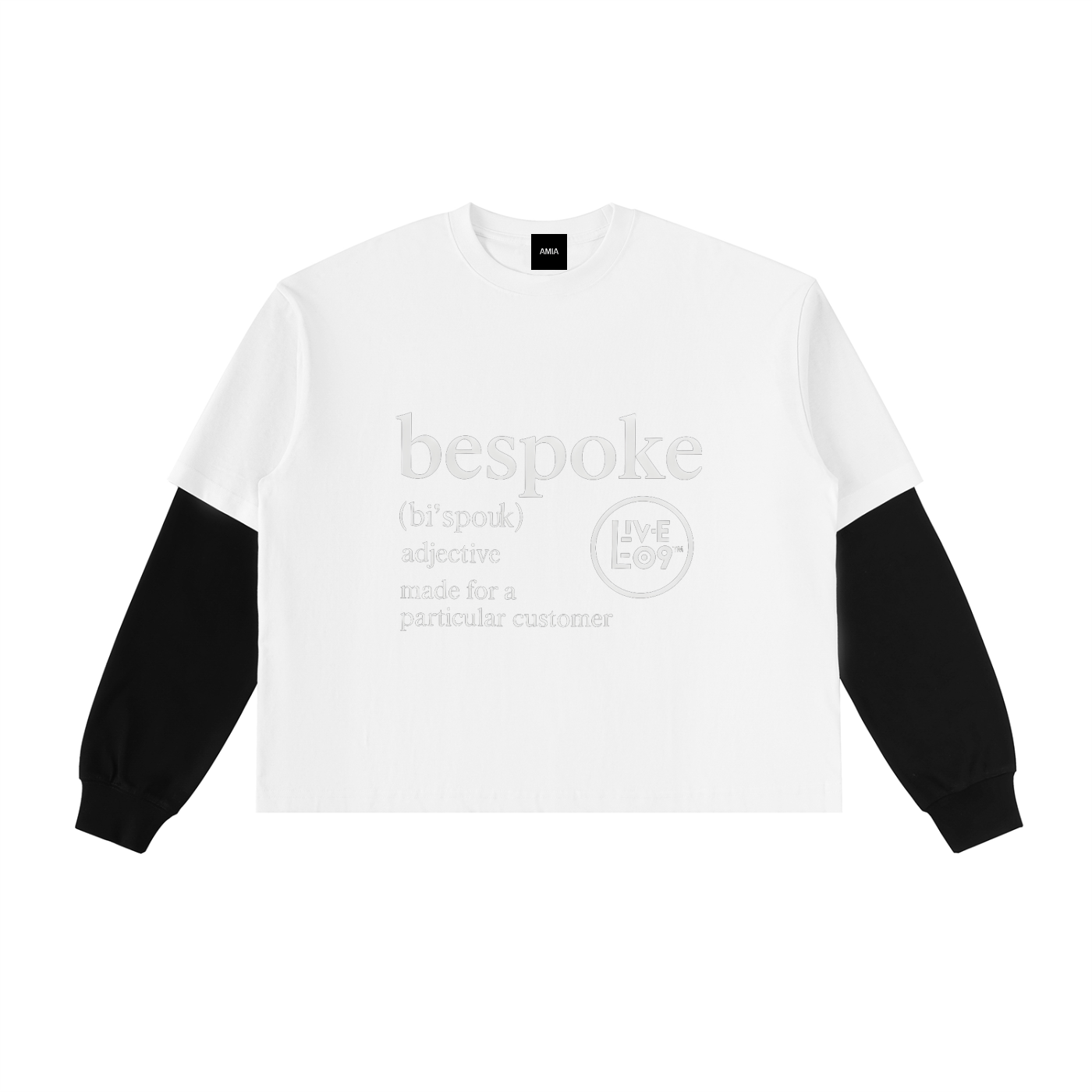 LIVELE09 Layered Contrast Sleeve Cotton T-Shirt