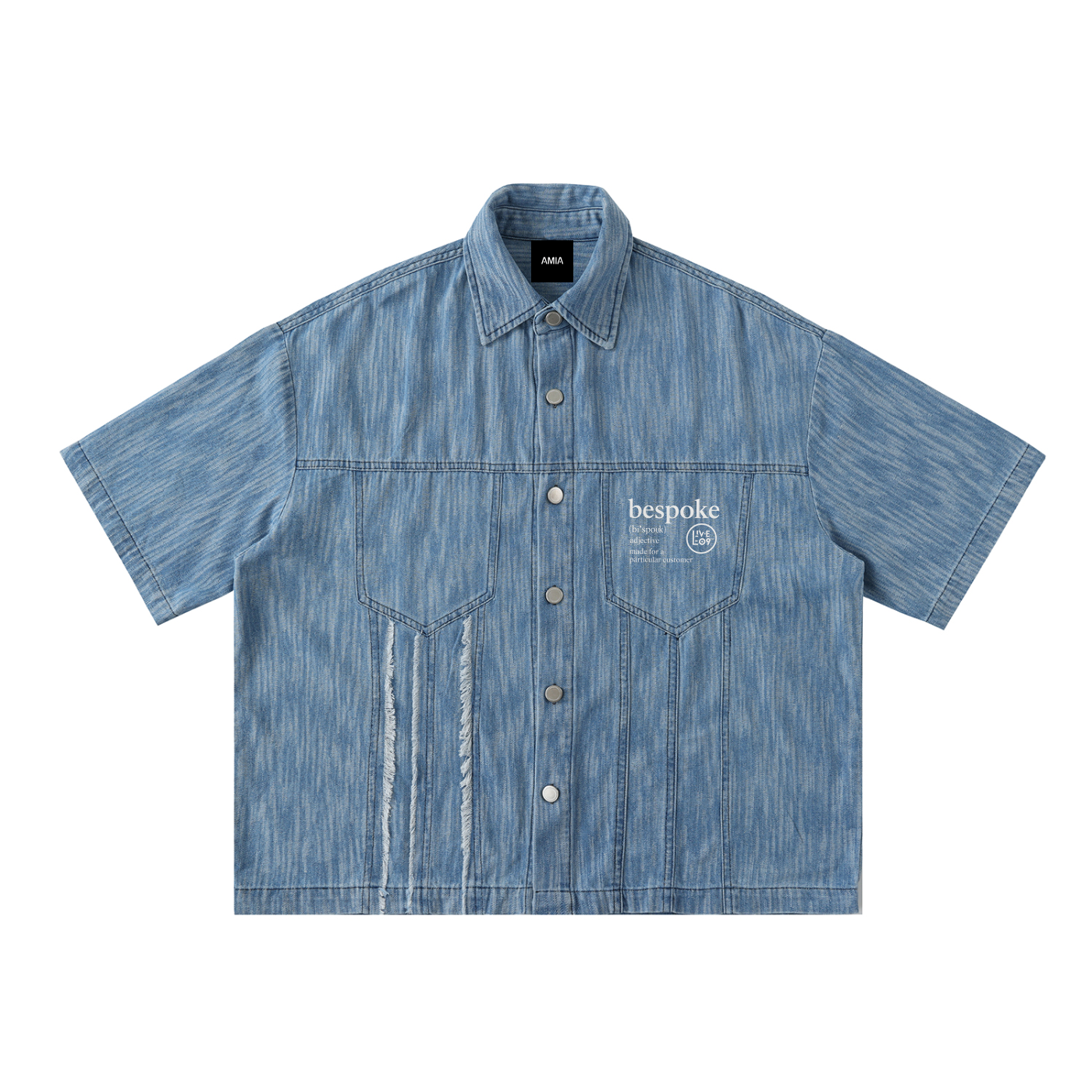 LIVELE09 Distressed Wash Short-Sleeve Shirt