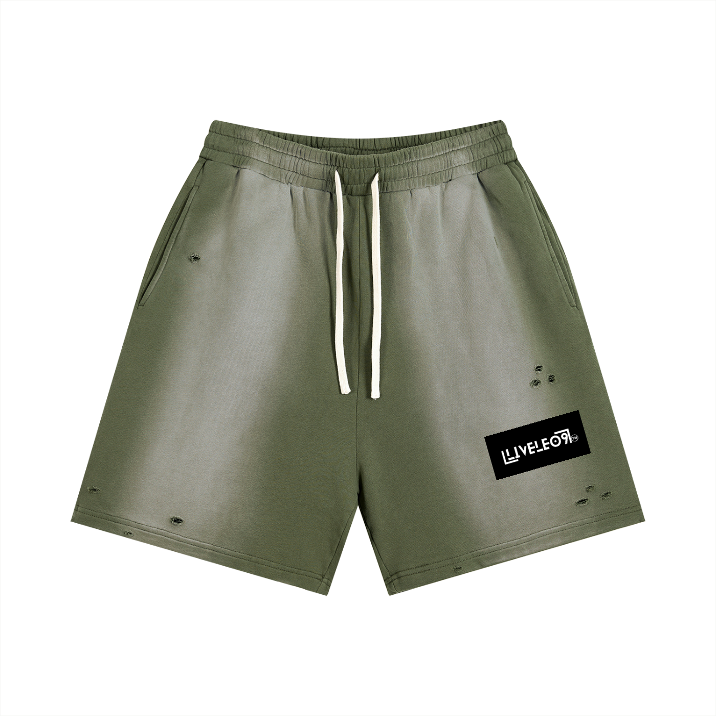 LIVELE09 Sun Fade Distressed Shorts