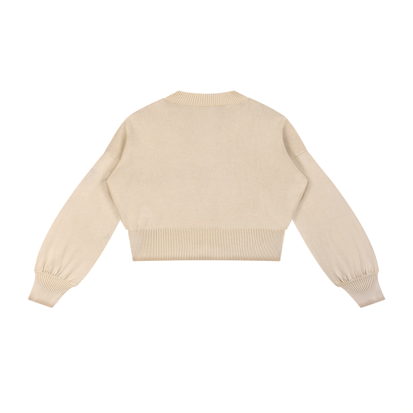 LIVELE09 Mineral Wash Balloon Sleeve Cropped Sweater