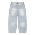 LIVELE09 Men's Vintage Wash Sunfade Barrel Leg Jeans