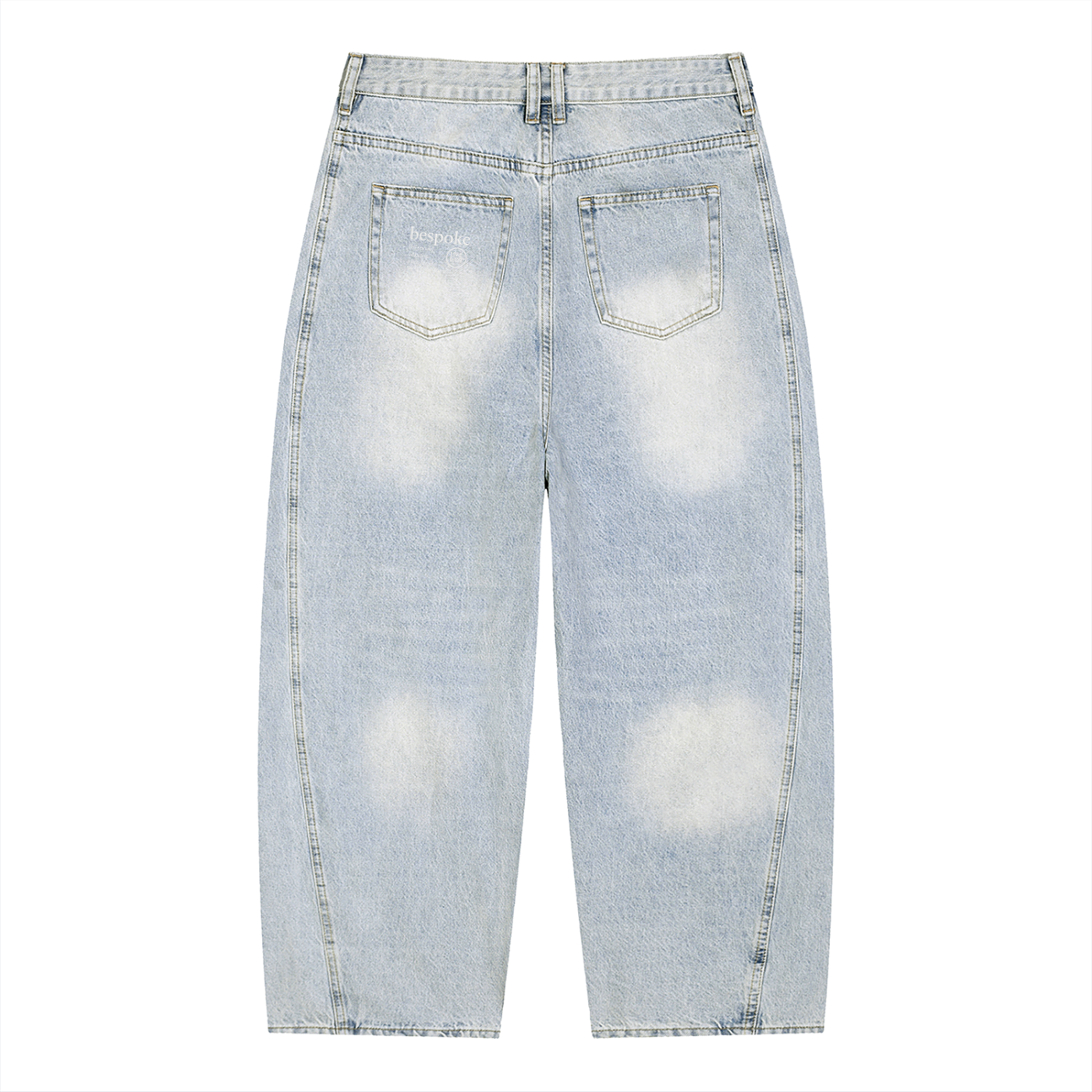 LIVELE09 Men's Vintage Wash Sunfade Barrel Leg Jeans