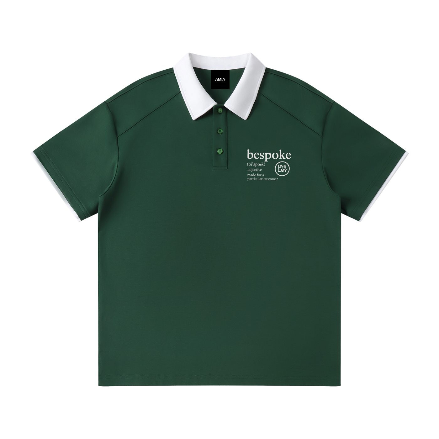 LIVELE09 Contrast Collar Raglan Polo Shirt