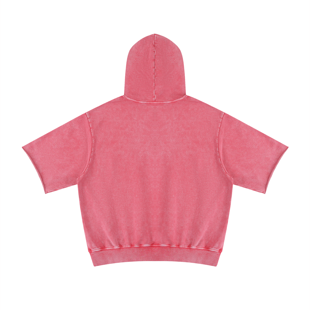 LIVELE09 Mineral Wash Short Sleeve Hoodie
