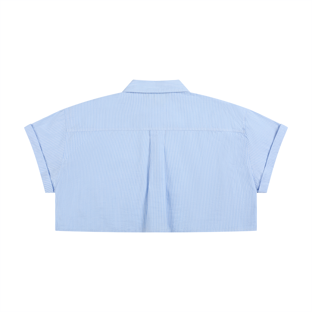 LIVELE09 Women’s Striped Boxy Cropped Shirt