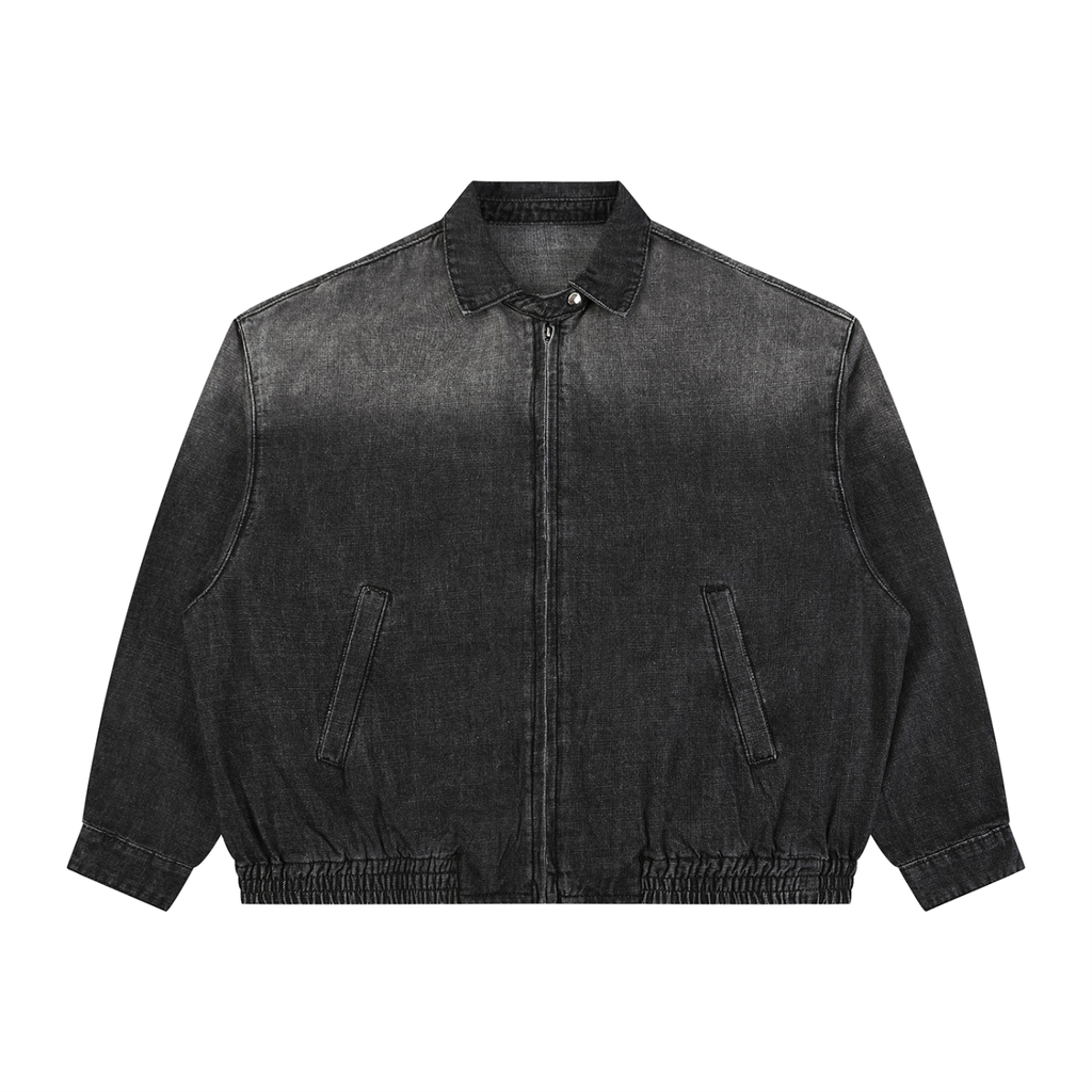 LIVELE09  Vintage Wash Full-Zip Denim Jacket
