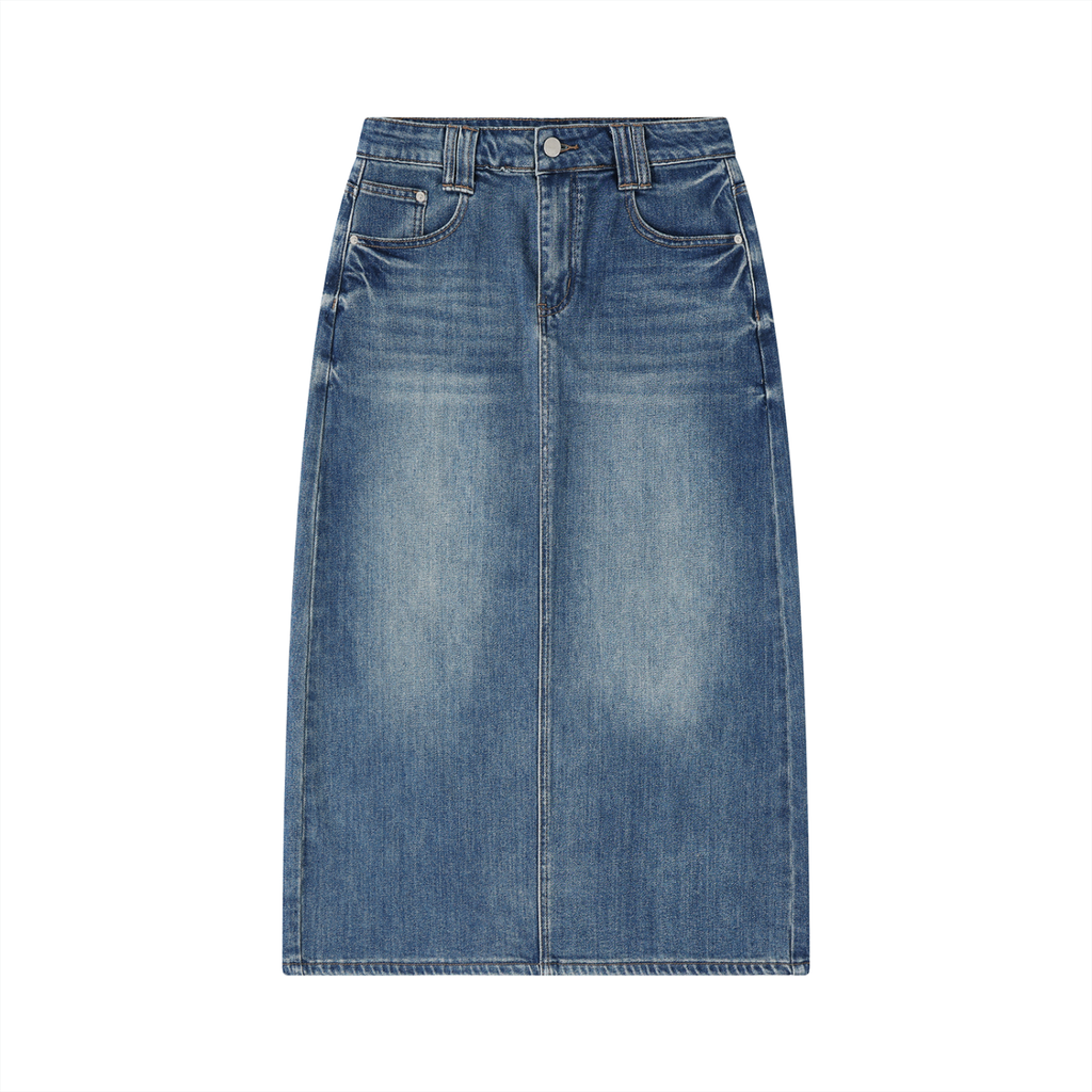 LIVELE09 Women’s Vintage Wash Denim Skirt