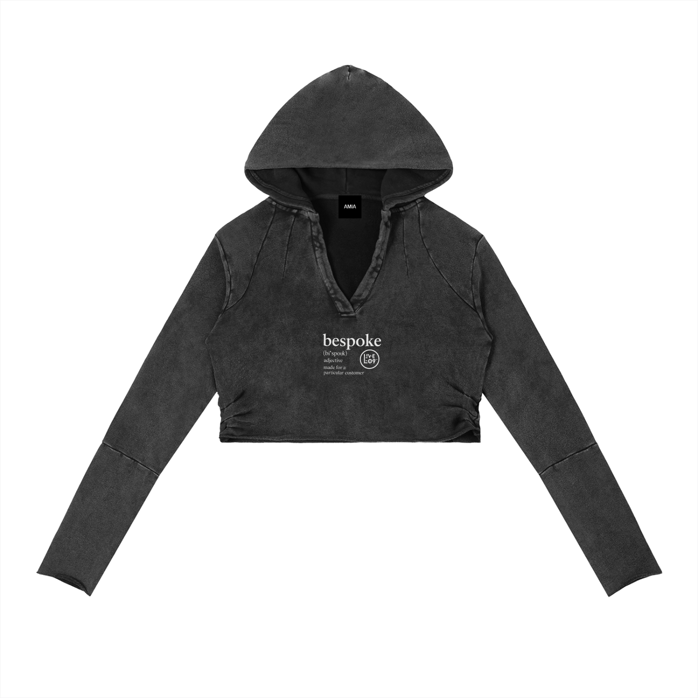 LIVELE09 Vintage Washed Raw Edge Hoodie