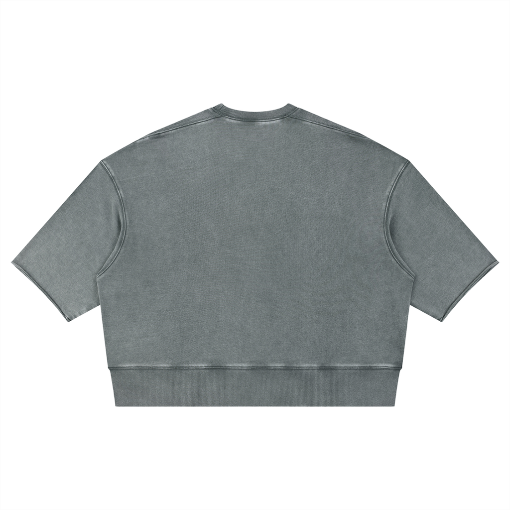 LIVELE09  Mineral Wash Boxy Raw Edge T-Shirt