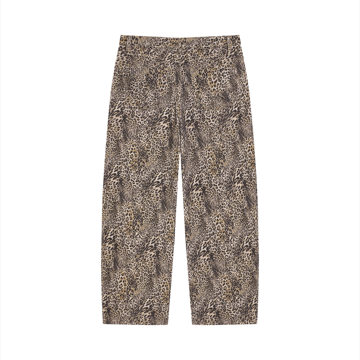 LIVELE09 Vintage Wash Leopard Wide Leg Jeans