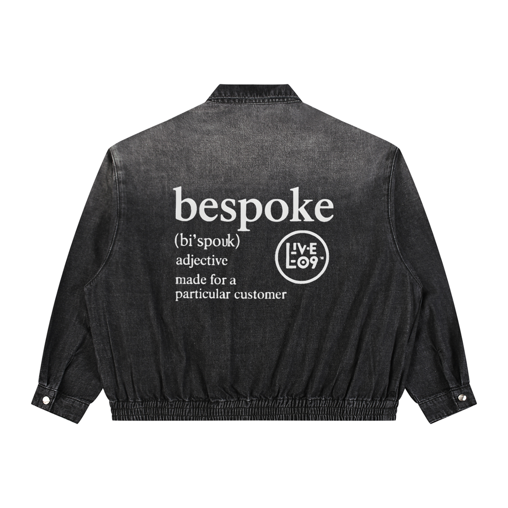 LIVELE09  Vintage Wash Full-Zip Denim Jacket