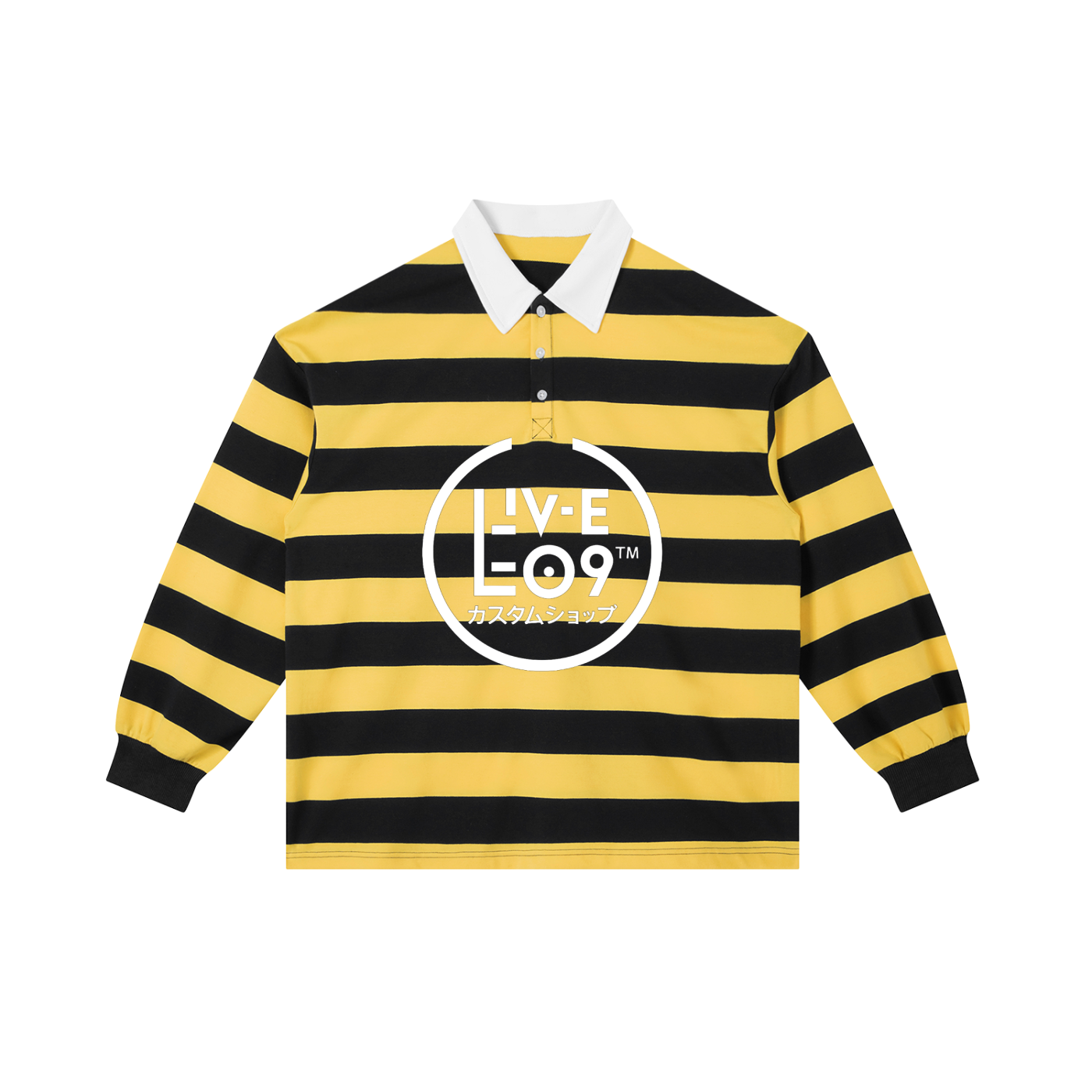 LIVELEO9 Color Block Stripe Polo Shirt