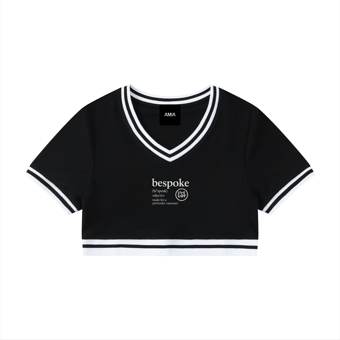 LIVELE09 Women's Crop V neck T-Shirt