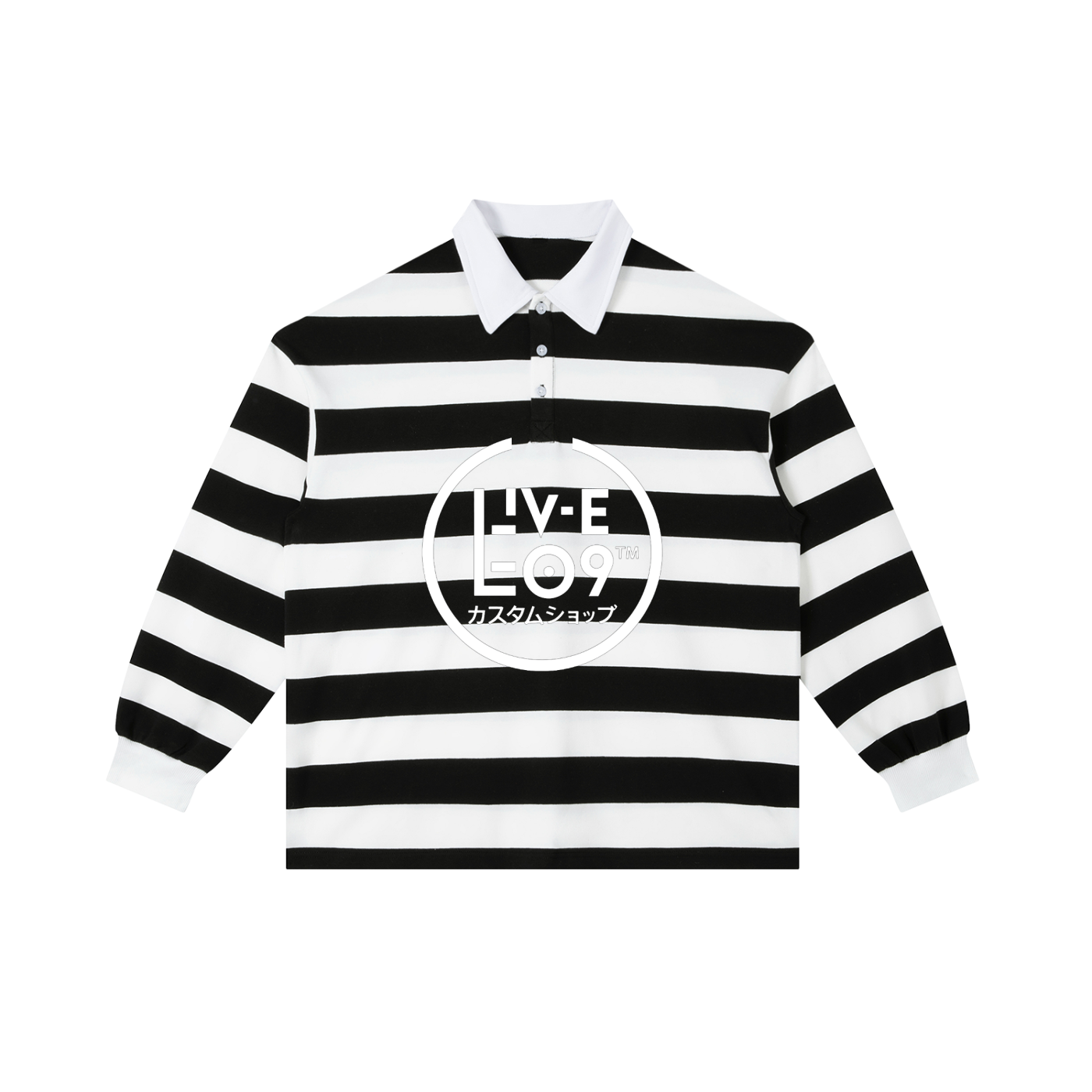 LIVELEO9 Color Block Stripe Polo Shirt