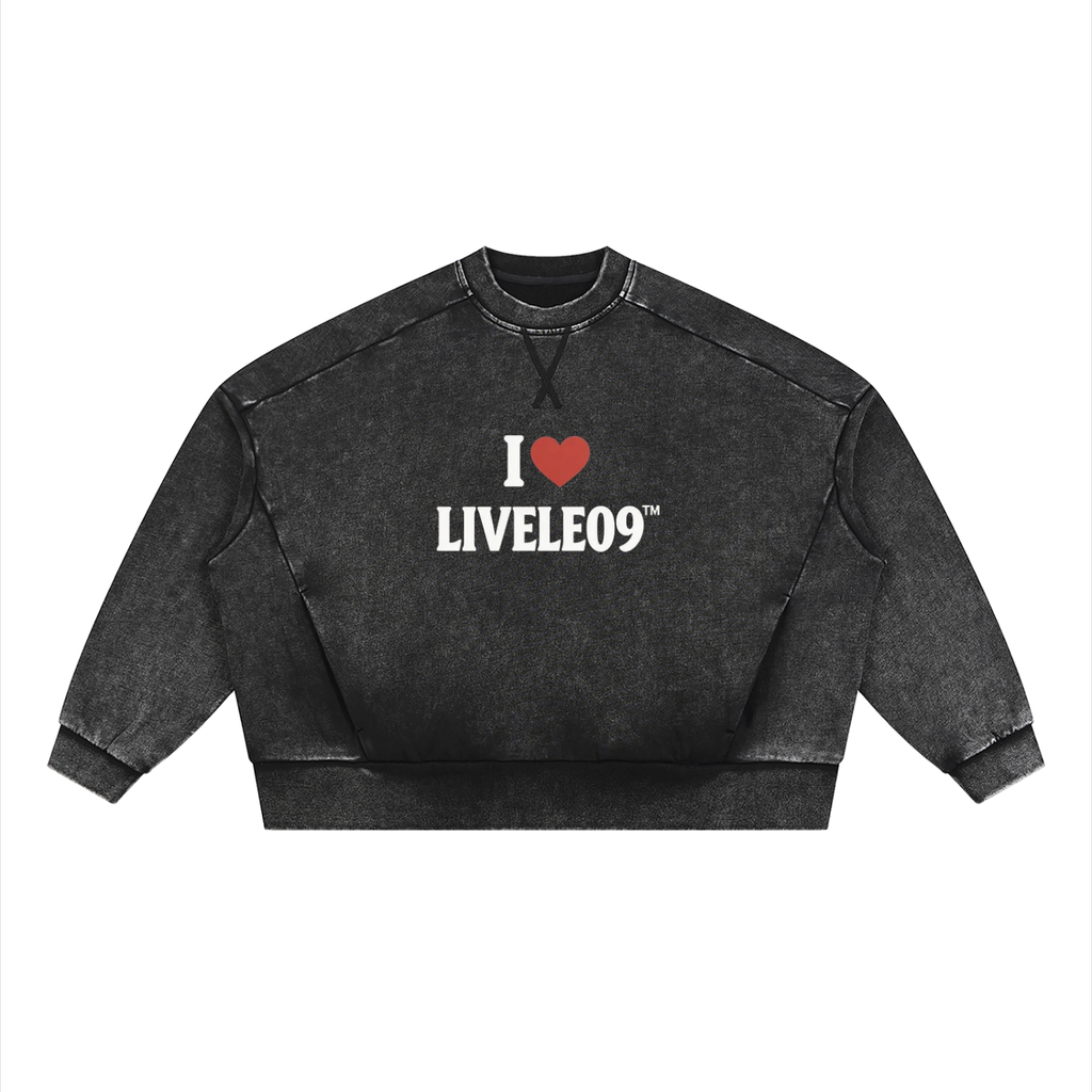 LIVELE09 Mineral Wash Boxy Sweatshirt