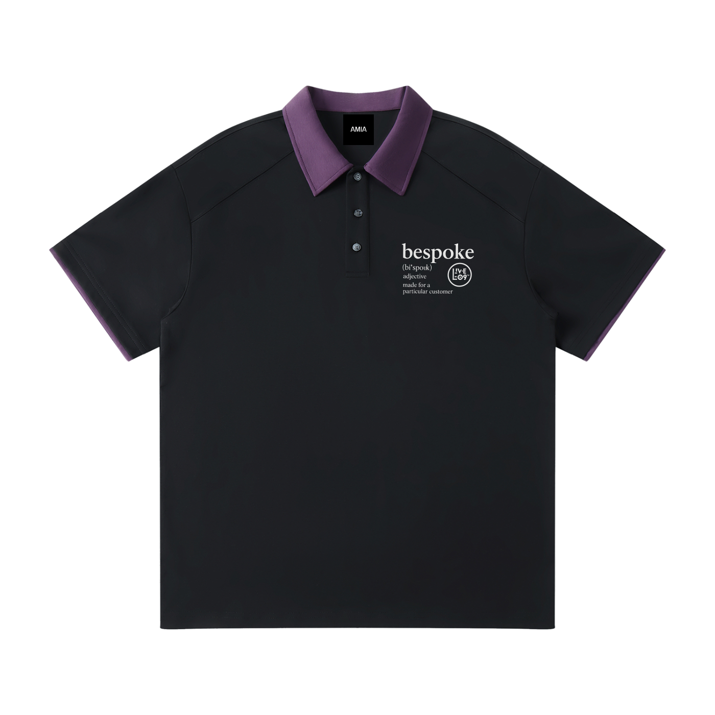 LIVELE09 Contrast Collar Raglan Polo Shirt