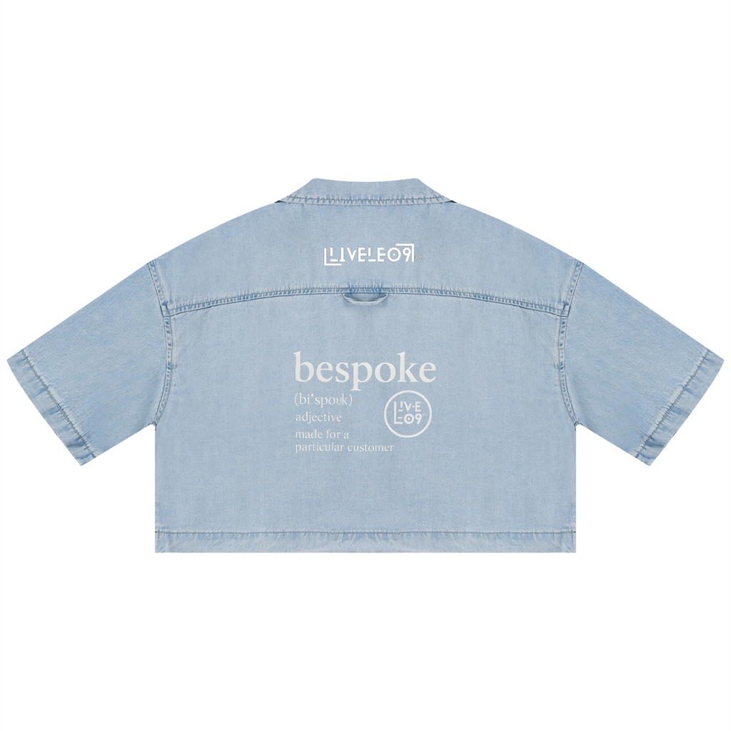 LIVELE09 Women's Vintage Wash Boxy Cropped Shirt