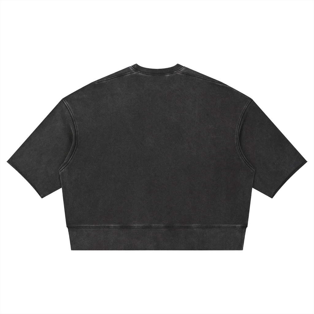 LIVELE09  Mineral Wash Boxy Raw Edge T-Shirt