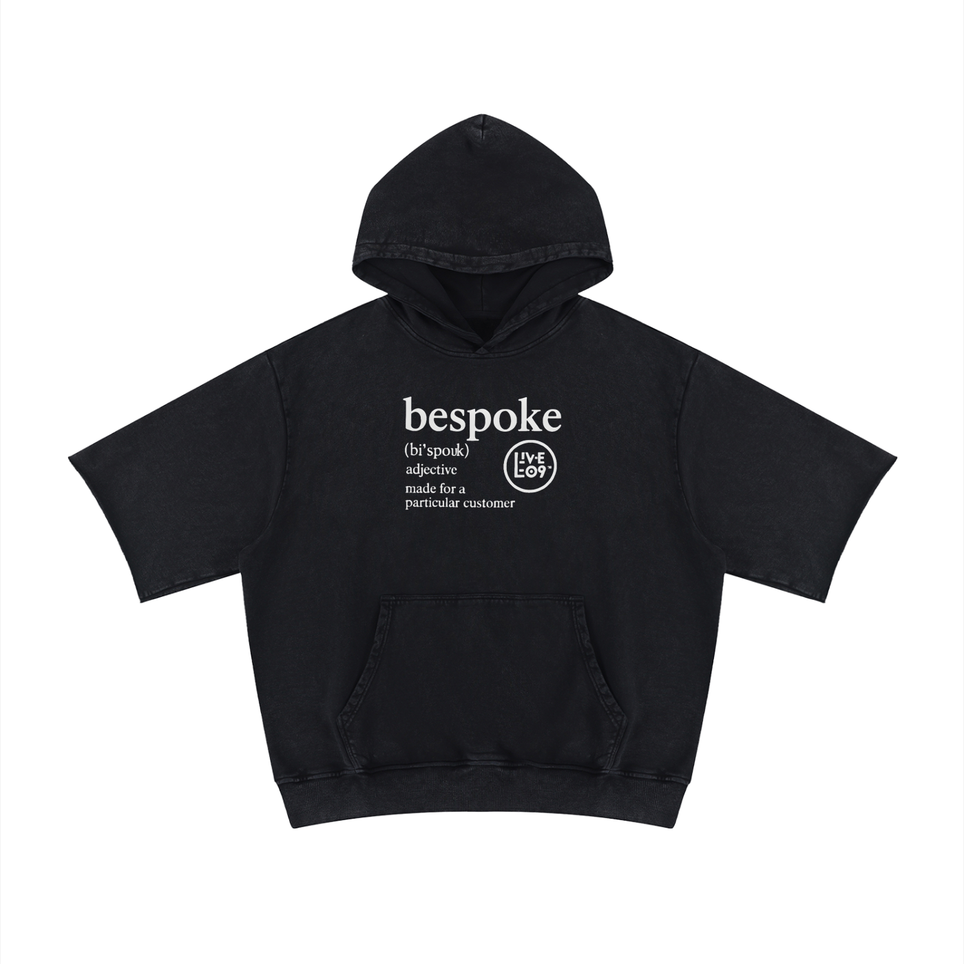 LIVELE09 Mineral Wash Short Sleeve Hoodie