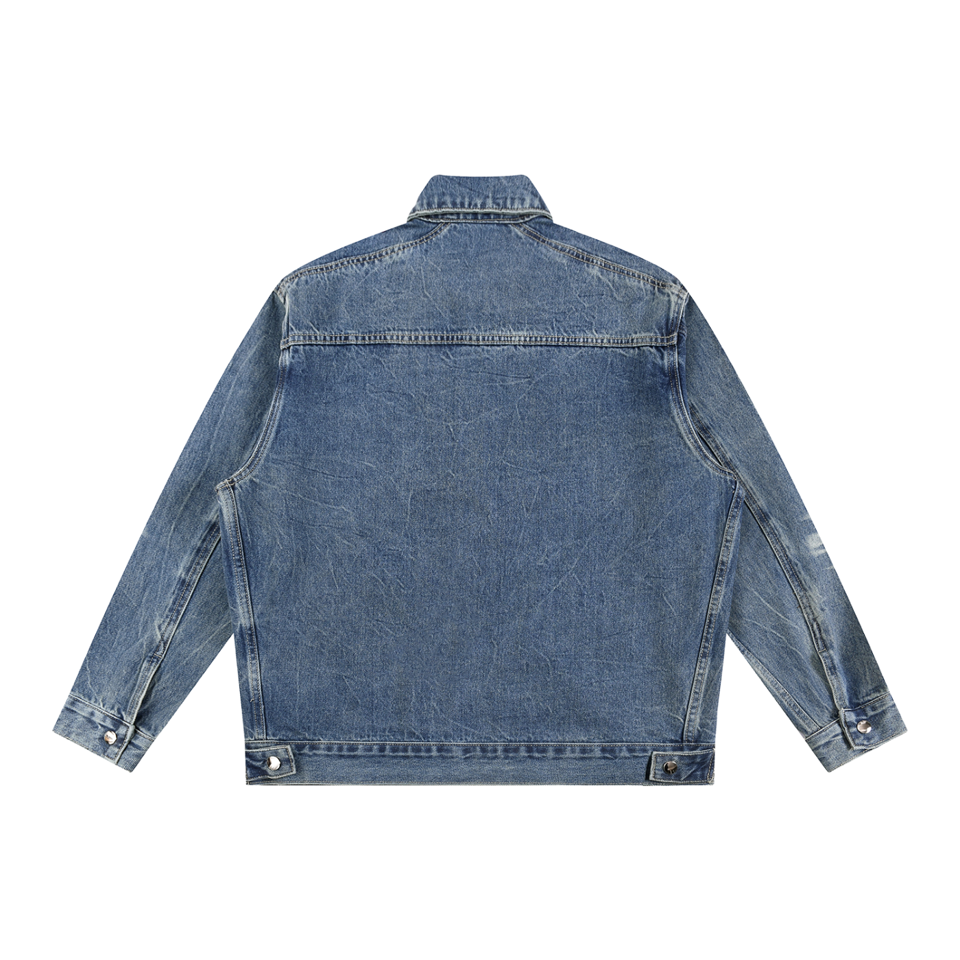 LIVELE09 Vintage Wash Zip Up Denim Jacket