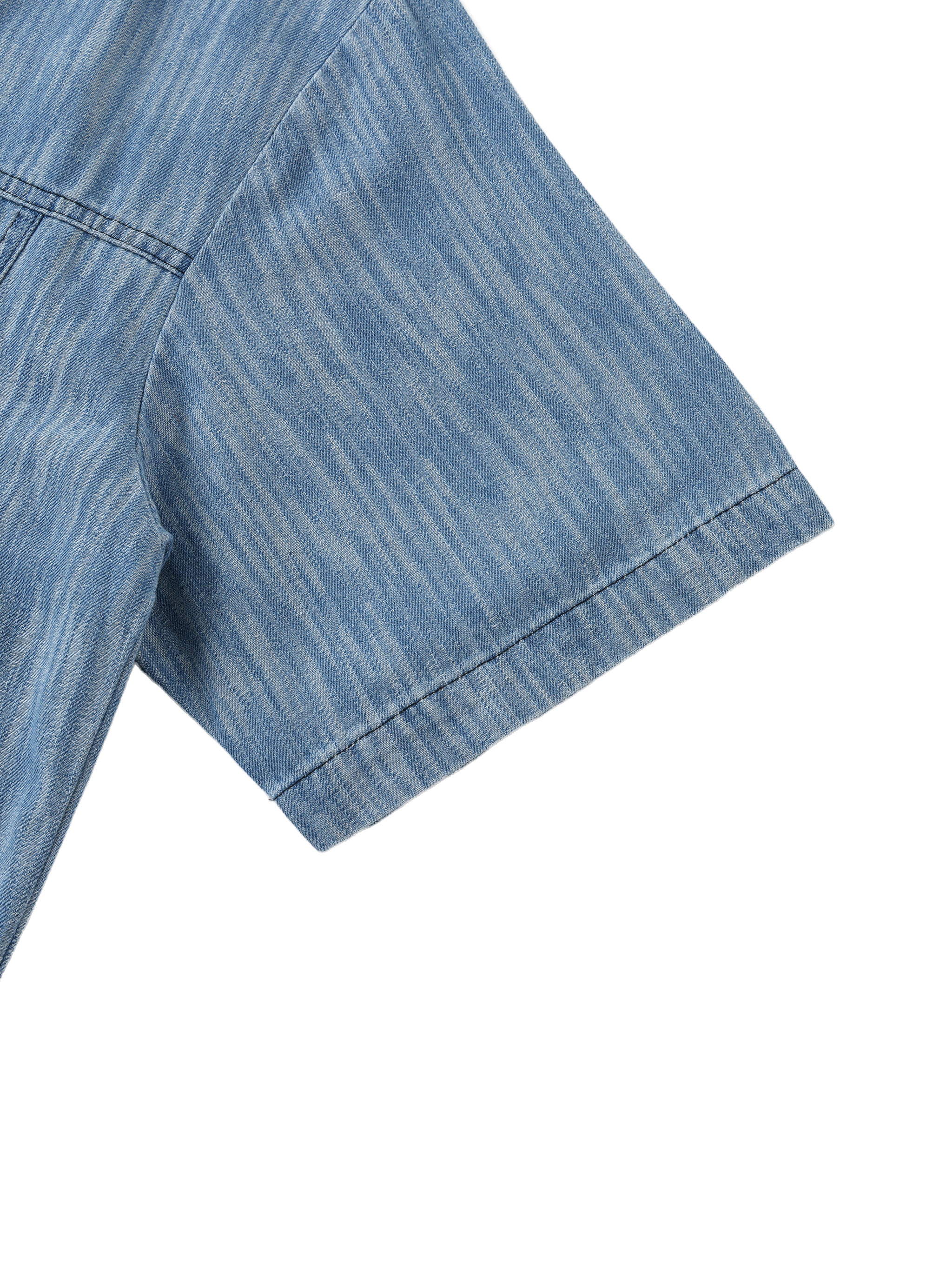 LIVELE09 Distressed Wash Short-Sleeve Shirt