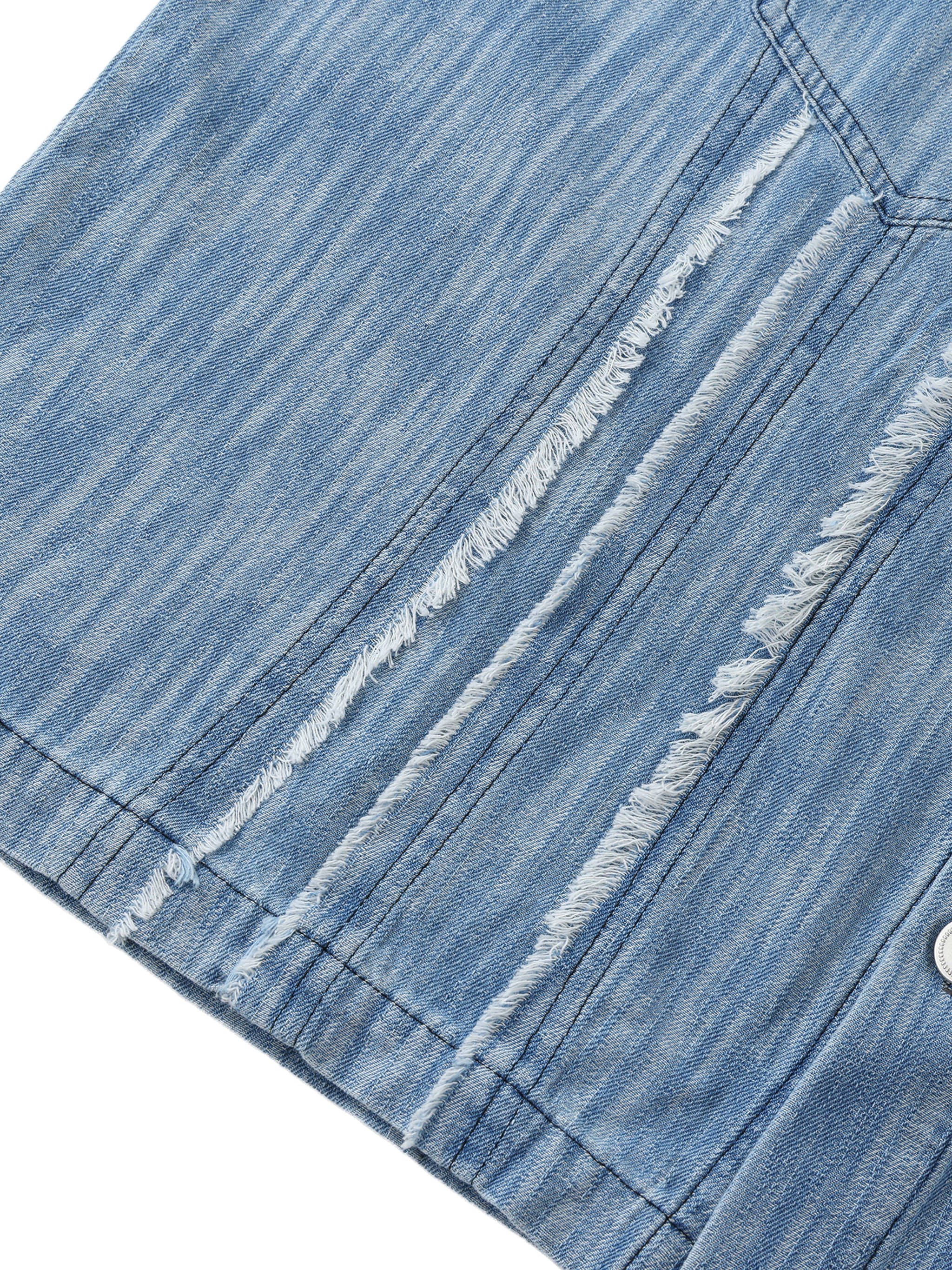 LIVELE09 Distressed Wash Short-Sleeve Shirt