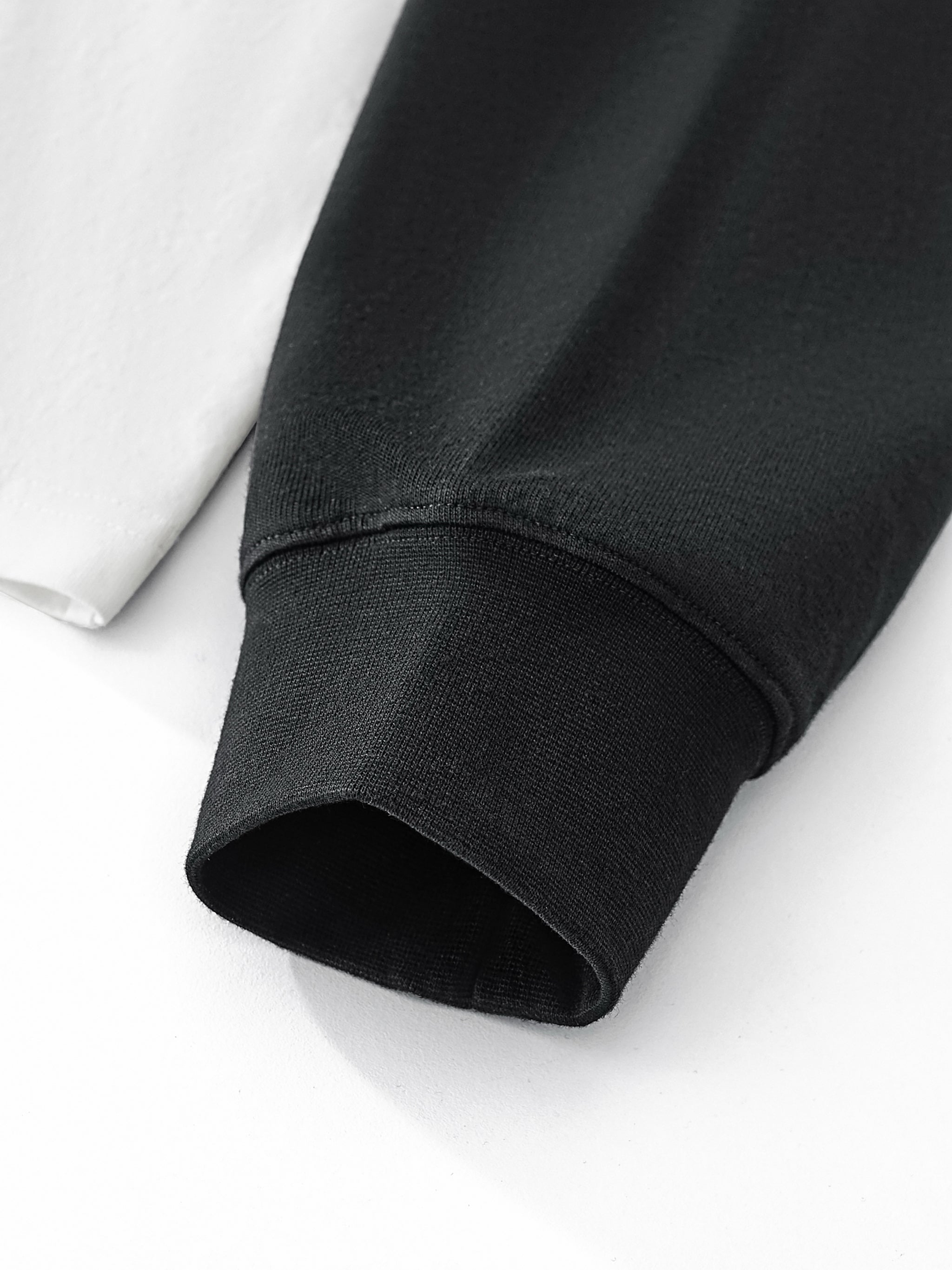 LIVELE09 Layered Contrast Sleeve Cotton T-Shirt