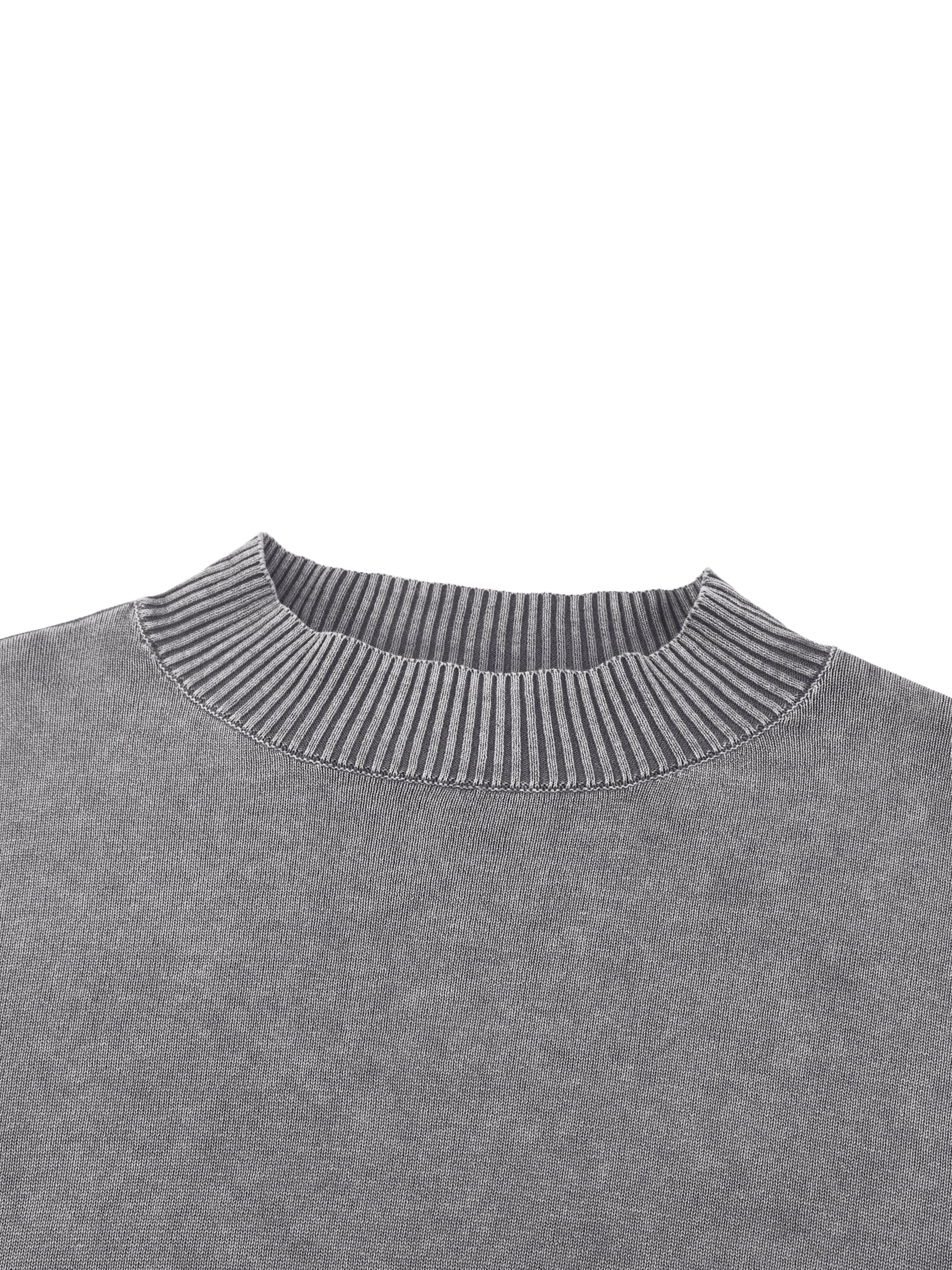 LIVELE09 Mineral Wash Balloon Sleeve Cropped Sweater