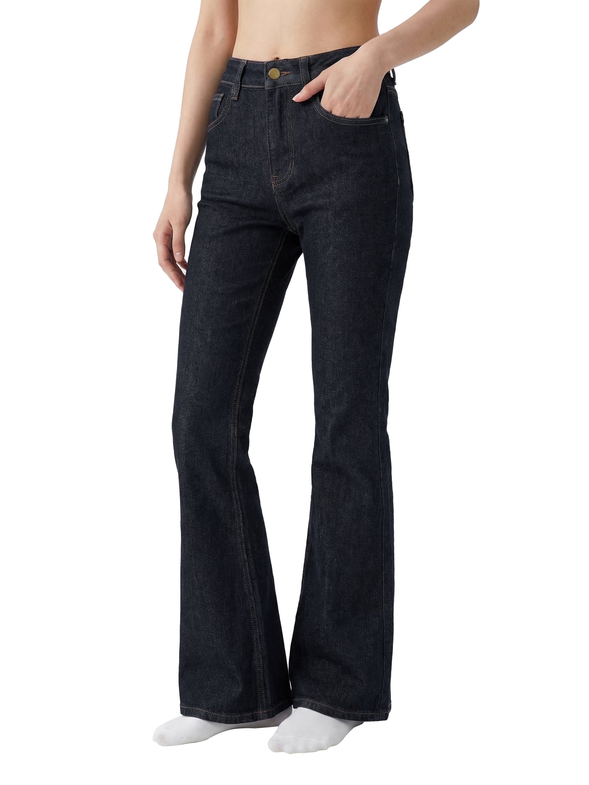 LIVELE09 Women's High-Rise Flared Jeans