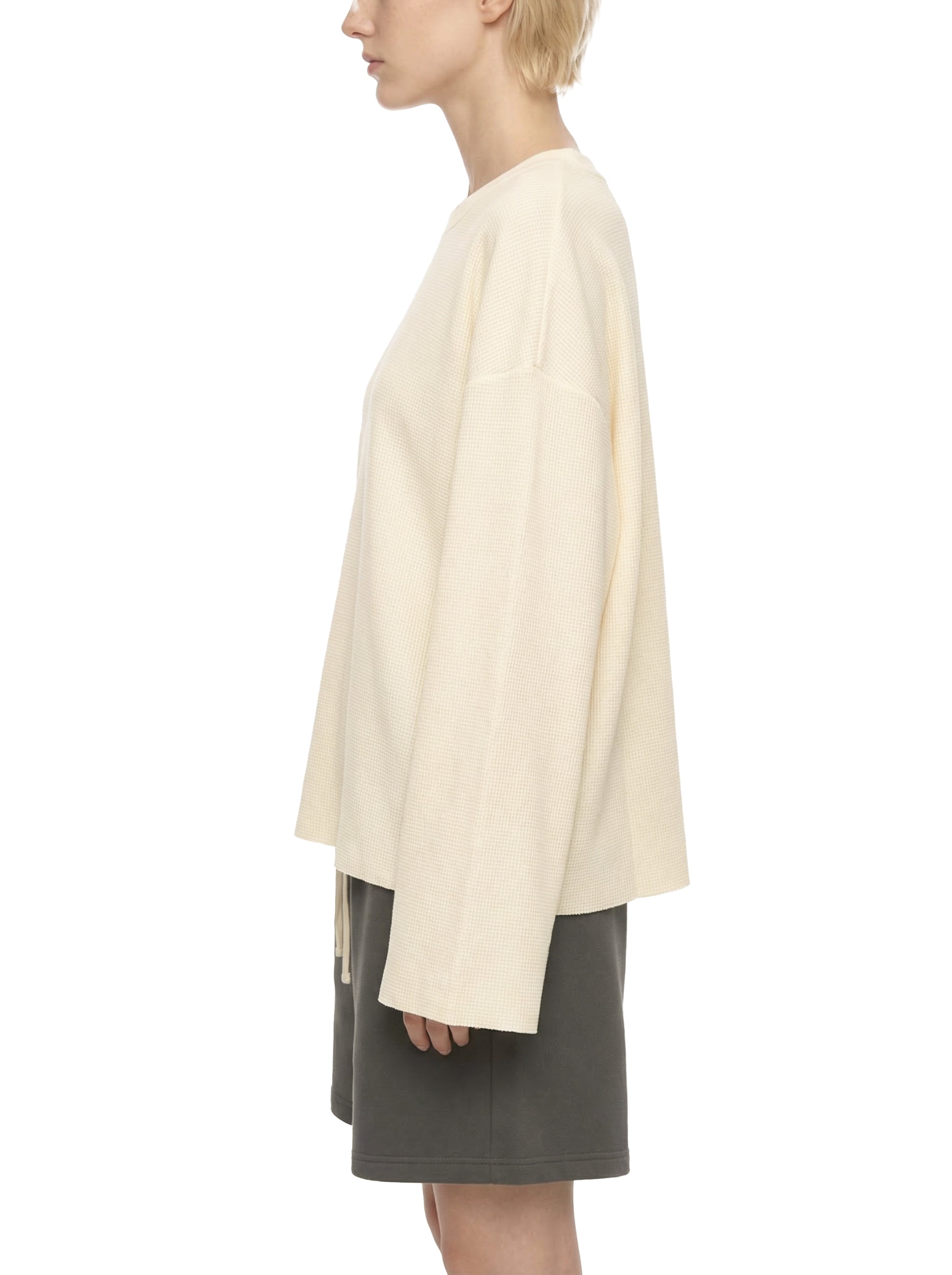 LIVELE09 Waffle Raw Edge T-Shirt