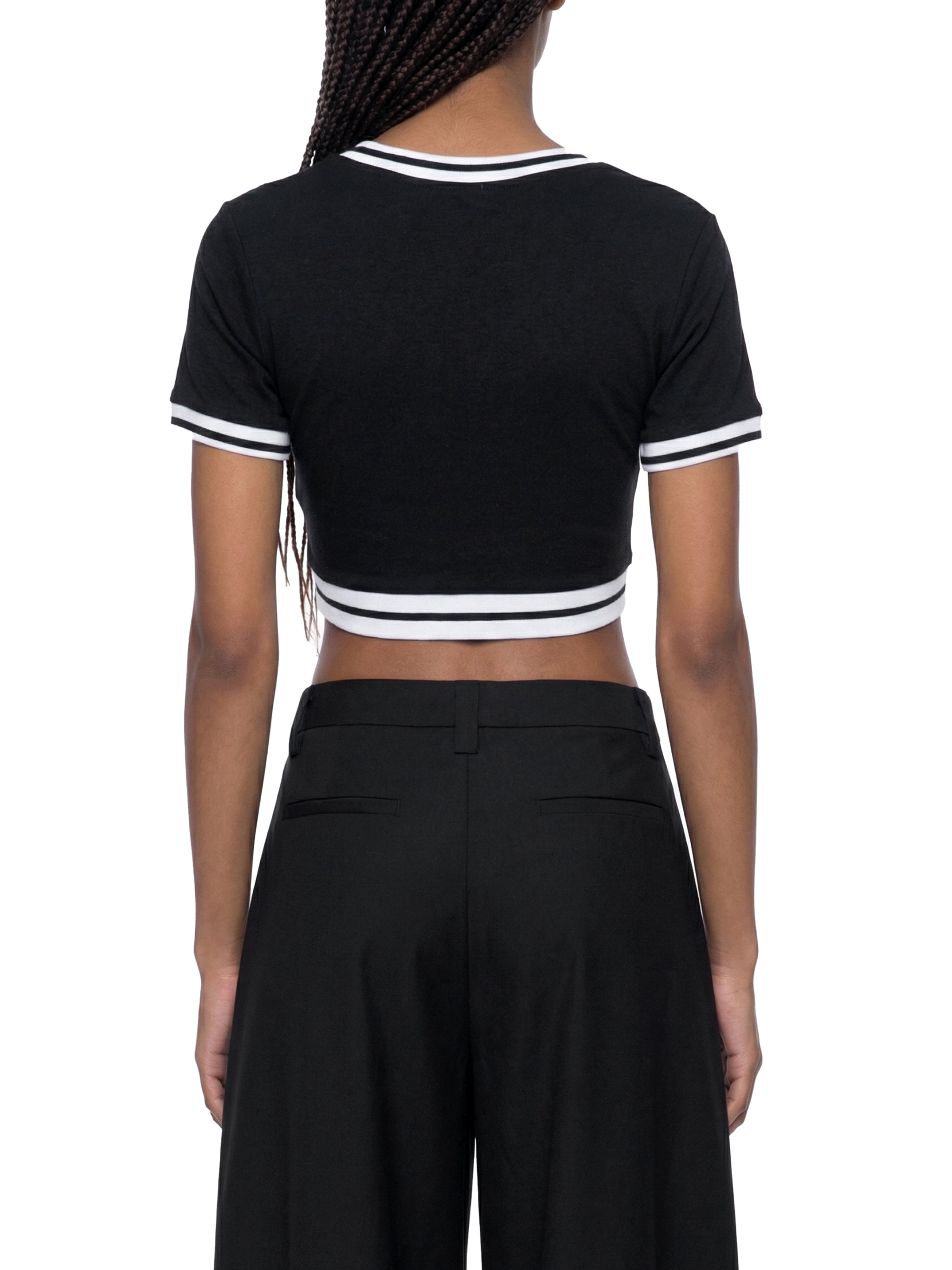 LIVELE09 Women's Crop V neck T-Shirt
