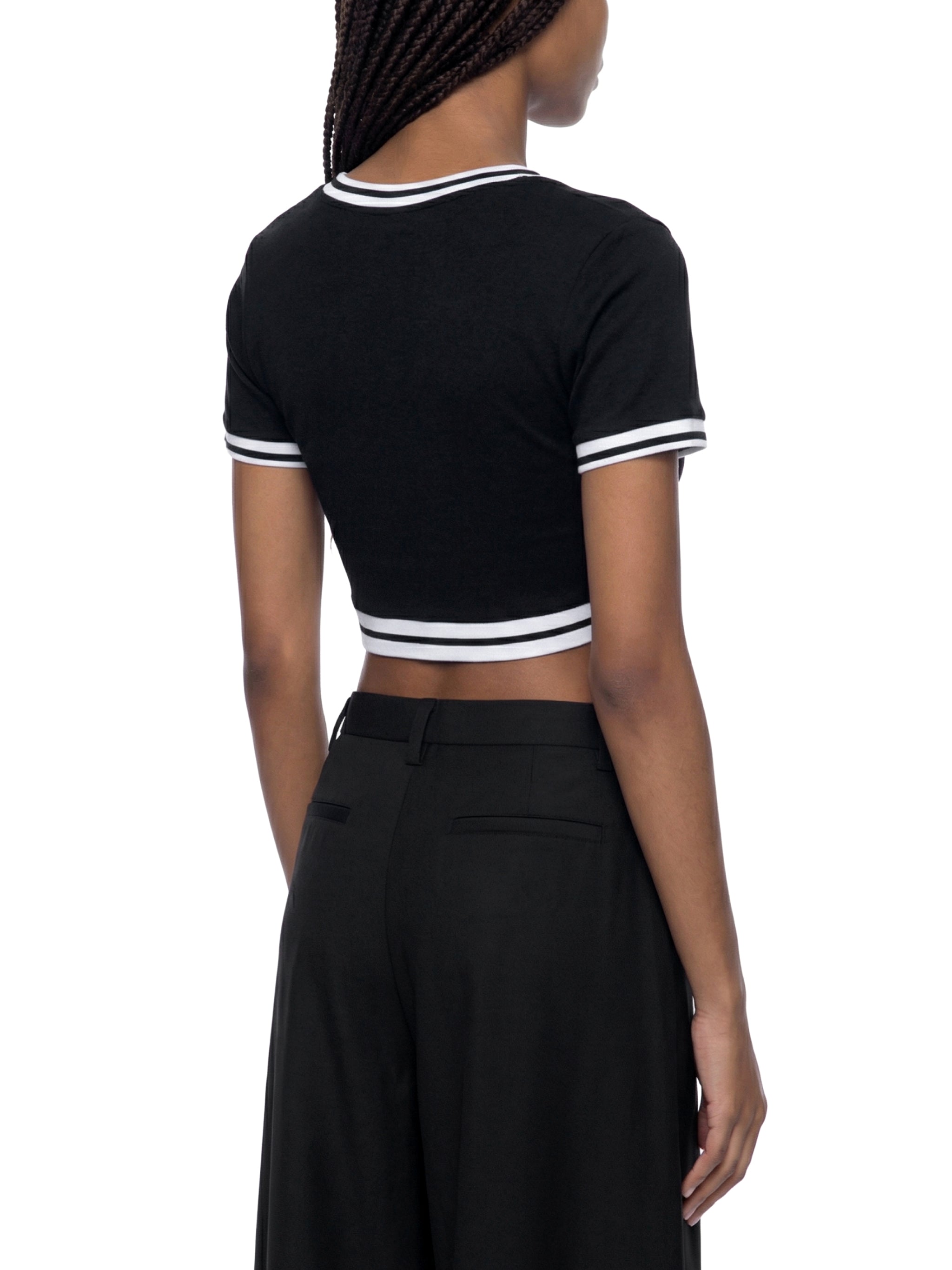 LIVELE09 Women's Crop V neck T-Shirt