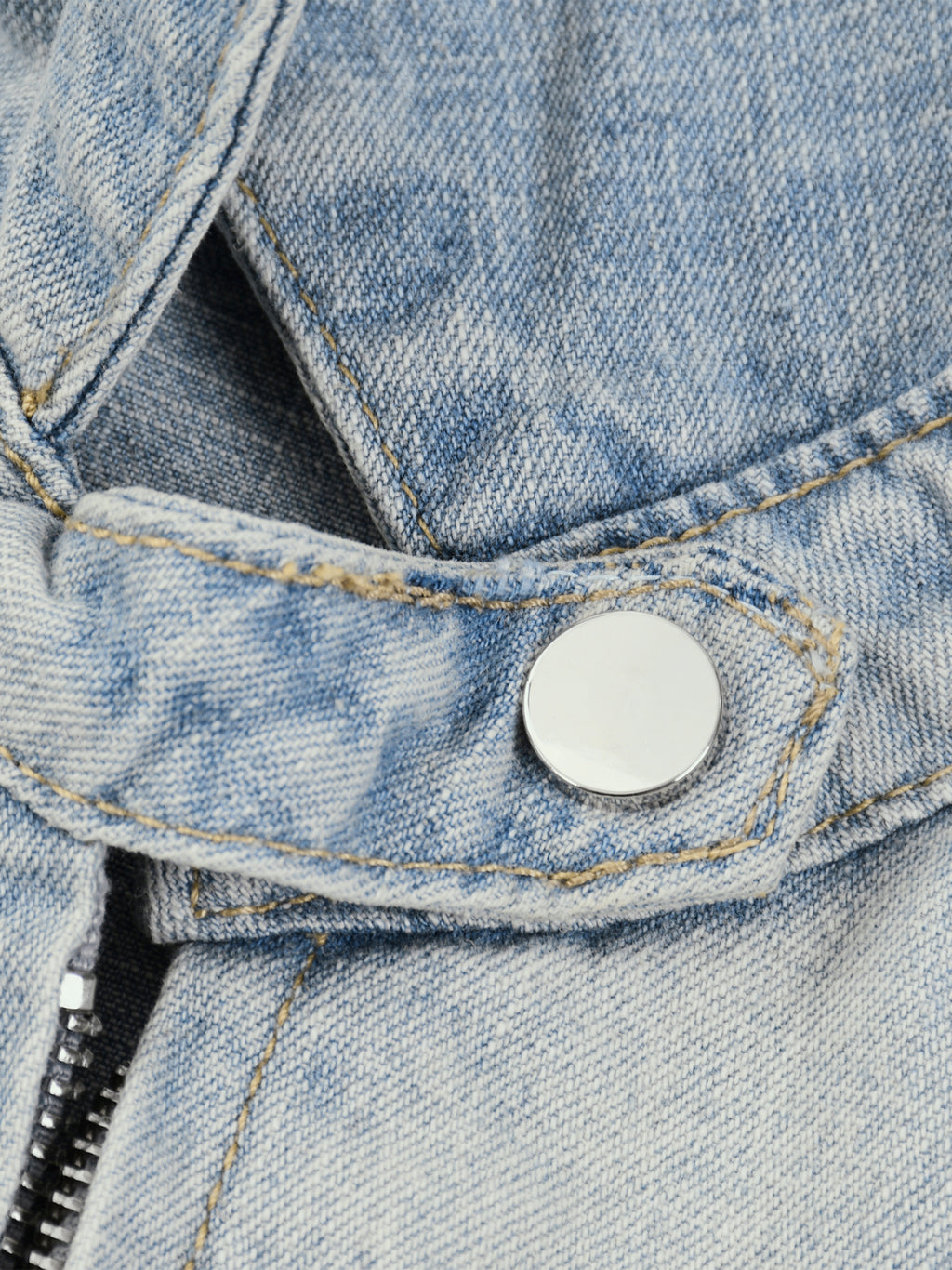 LIVELE09  Vintage Wash Full-Zip Denim Jacket