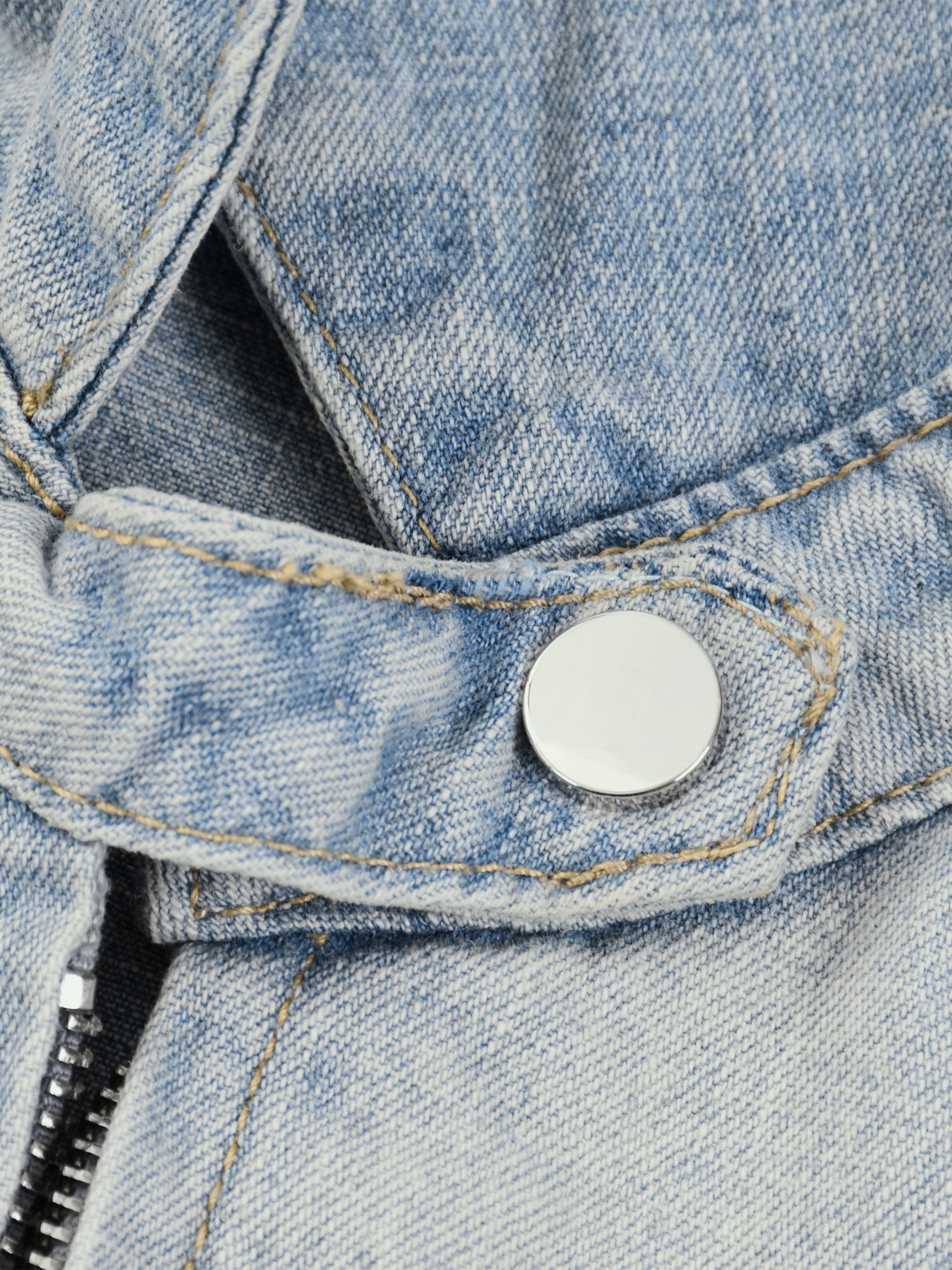 LIVELE09  Vintage Wash Full-Zip Denim Jacket