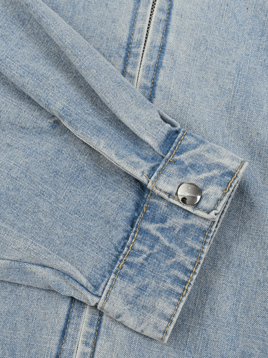 LIVELE09  Vintage Wash Full-Zip Denim Jacket