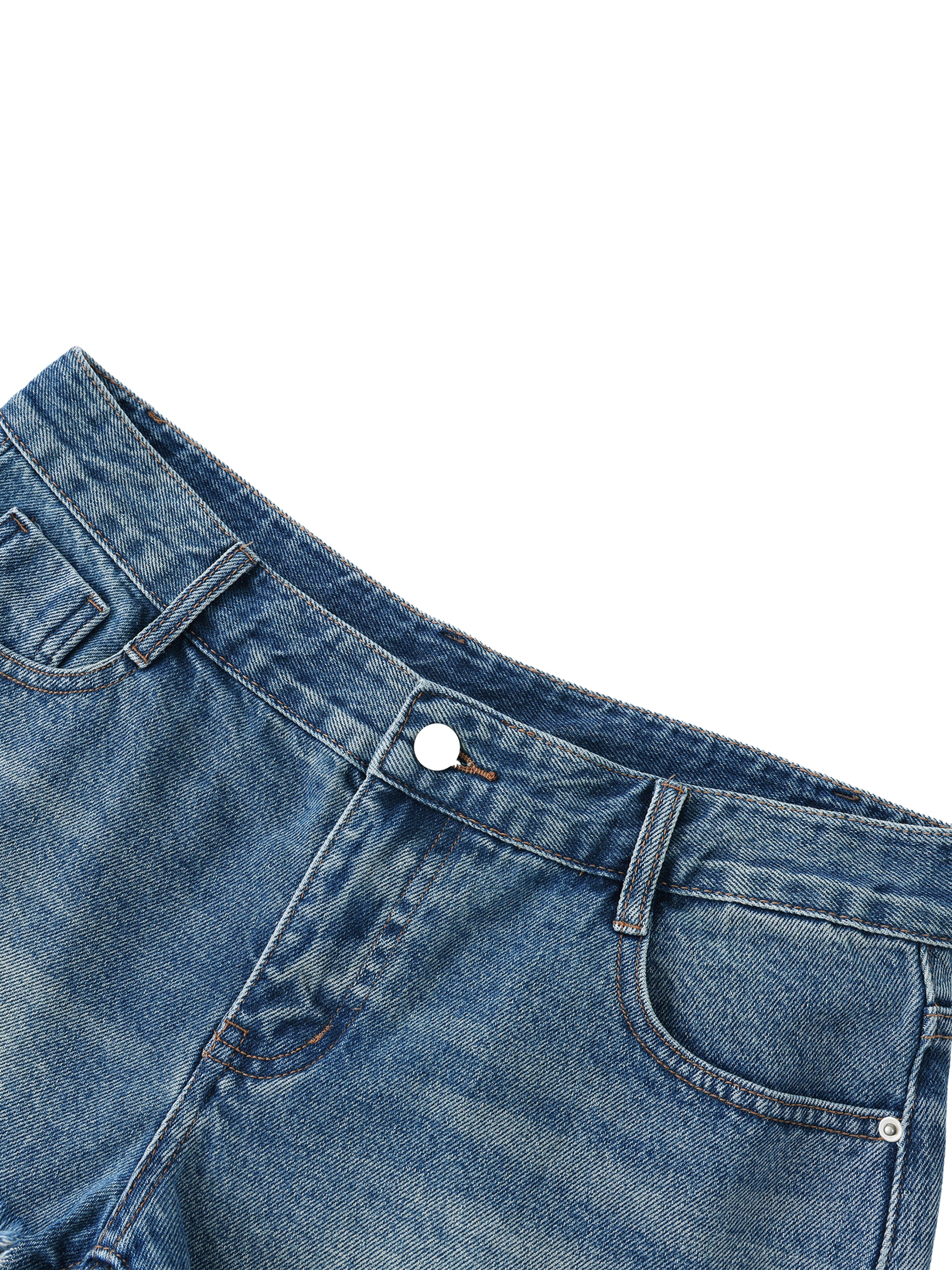 LIVELE09 Women's Vintage Wash Raw Hem Denim Shorts