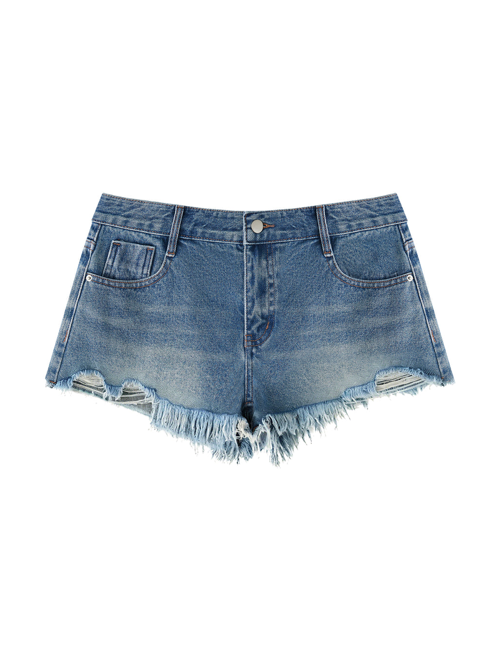 LIVELE09 Women's Vintage Wash Raw Hem Denim Shorts