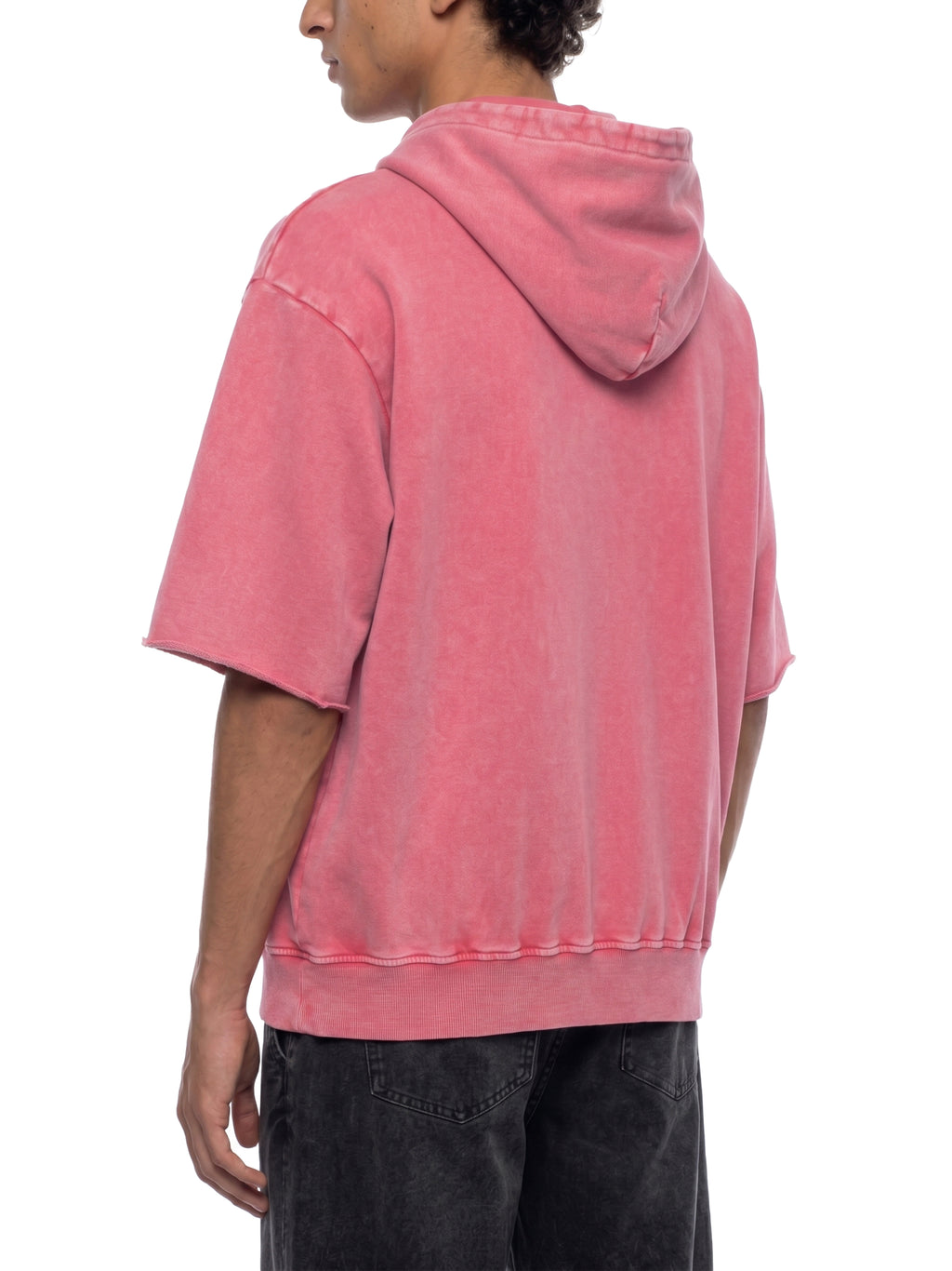 LIVELE09 Mineral Wash Short Sleeve Hoodie