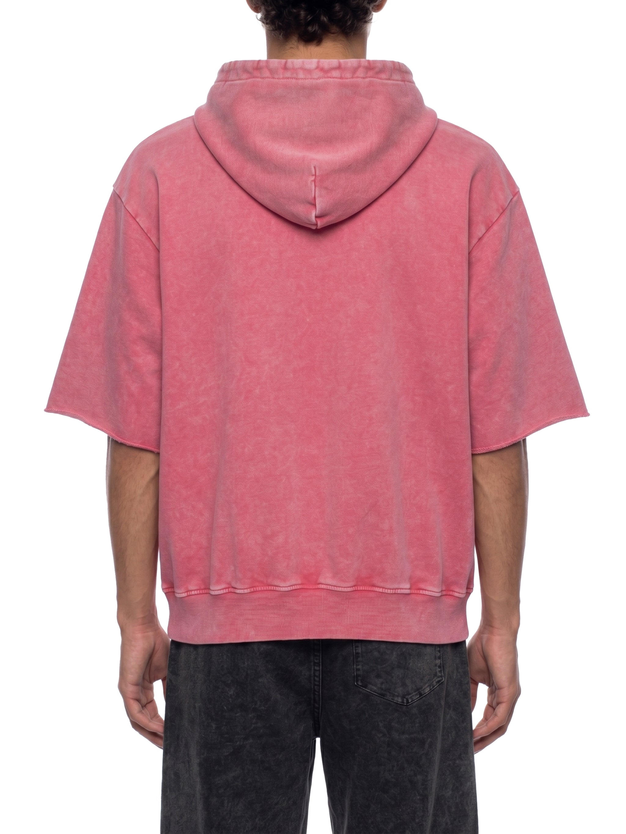 LIVELE09 Mineral Wash Short Sleeve Hoodie