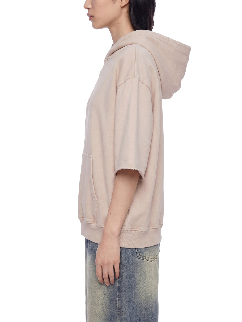 LIVELE09 Mineral Wash Short Sleeve Hoodie