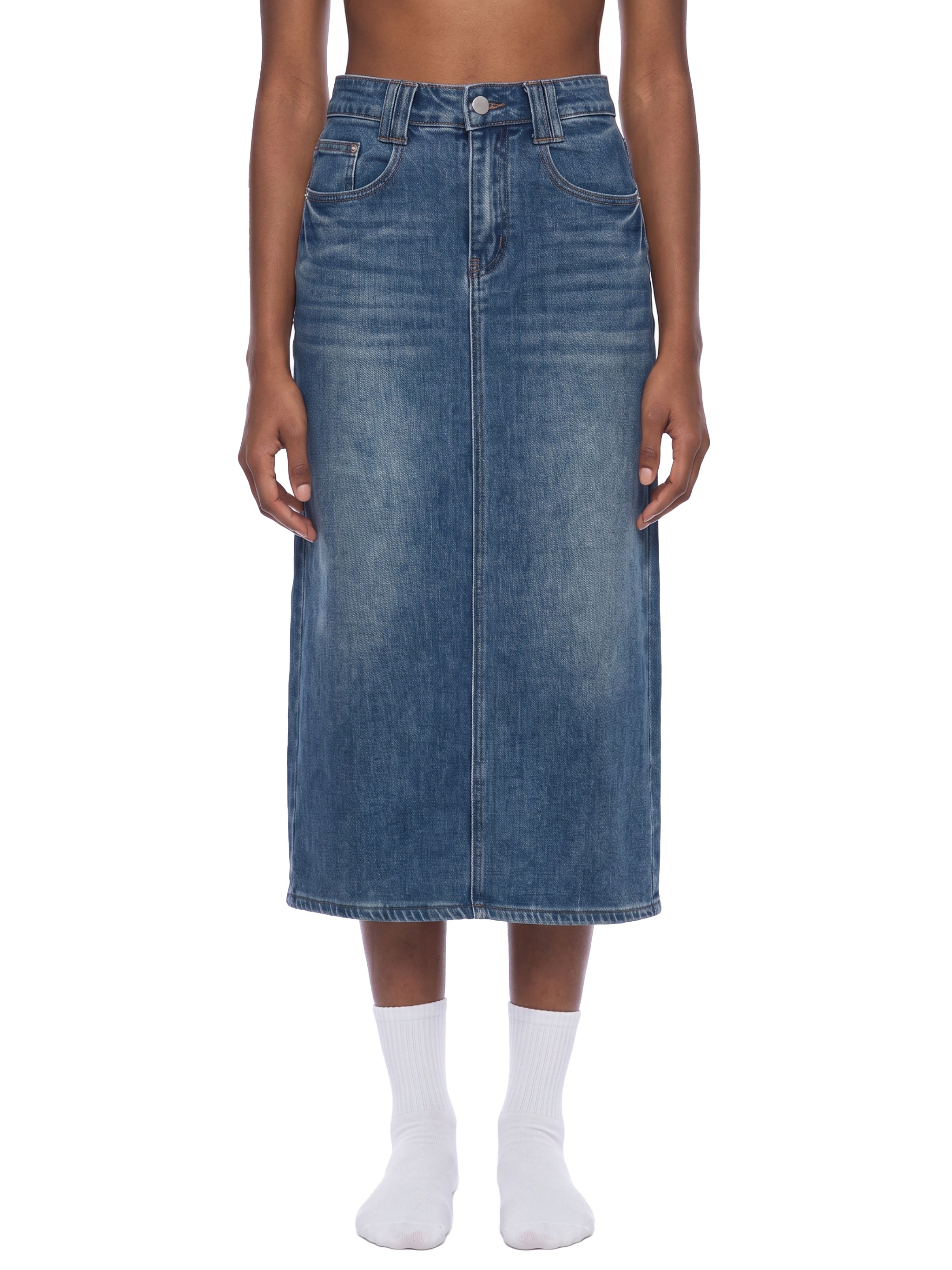 LIVELE09 Women’s Vintage Wash Denim Skirt