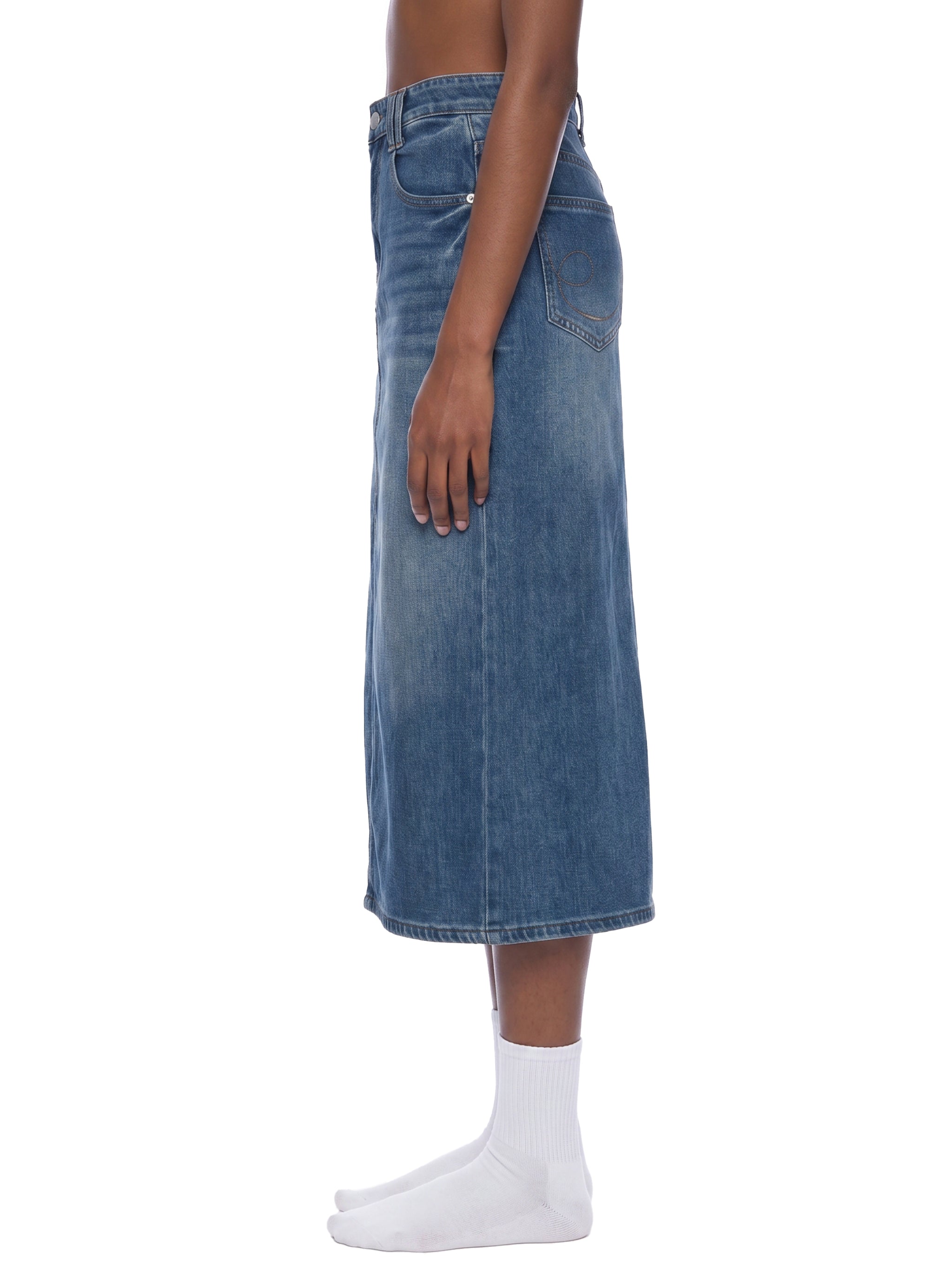 LIVELE09 Women’s Vintage Wash Denim Skirt