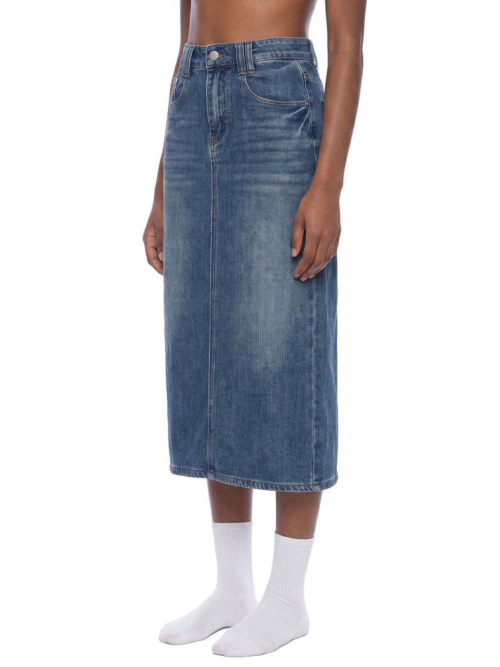 LIVELE09 Women’s Vintage Wash Denim Skirt