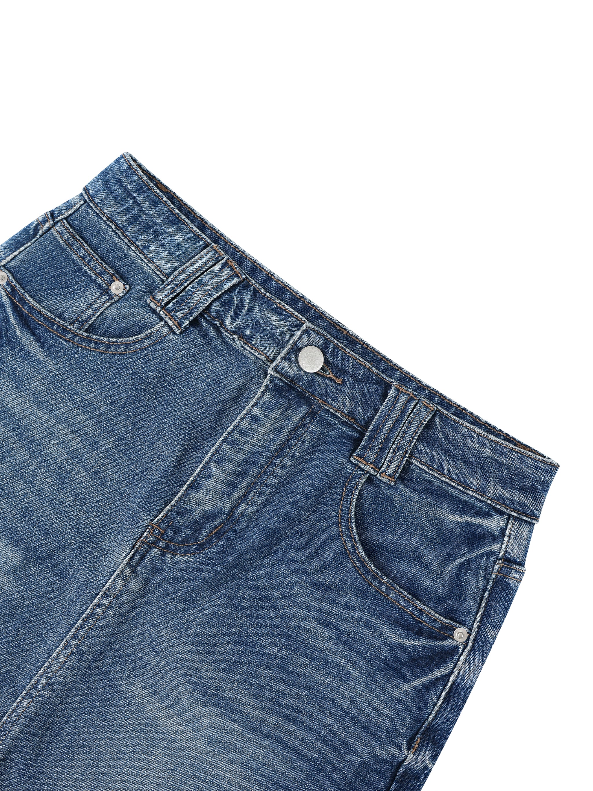 LIVELE09 Women’s Vintage Wash Denim Skirt